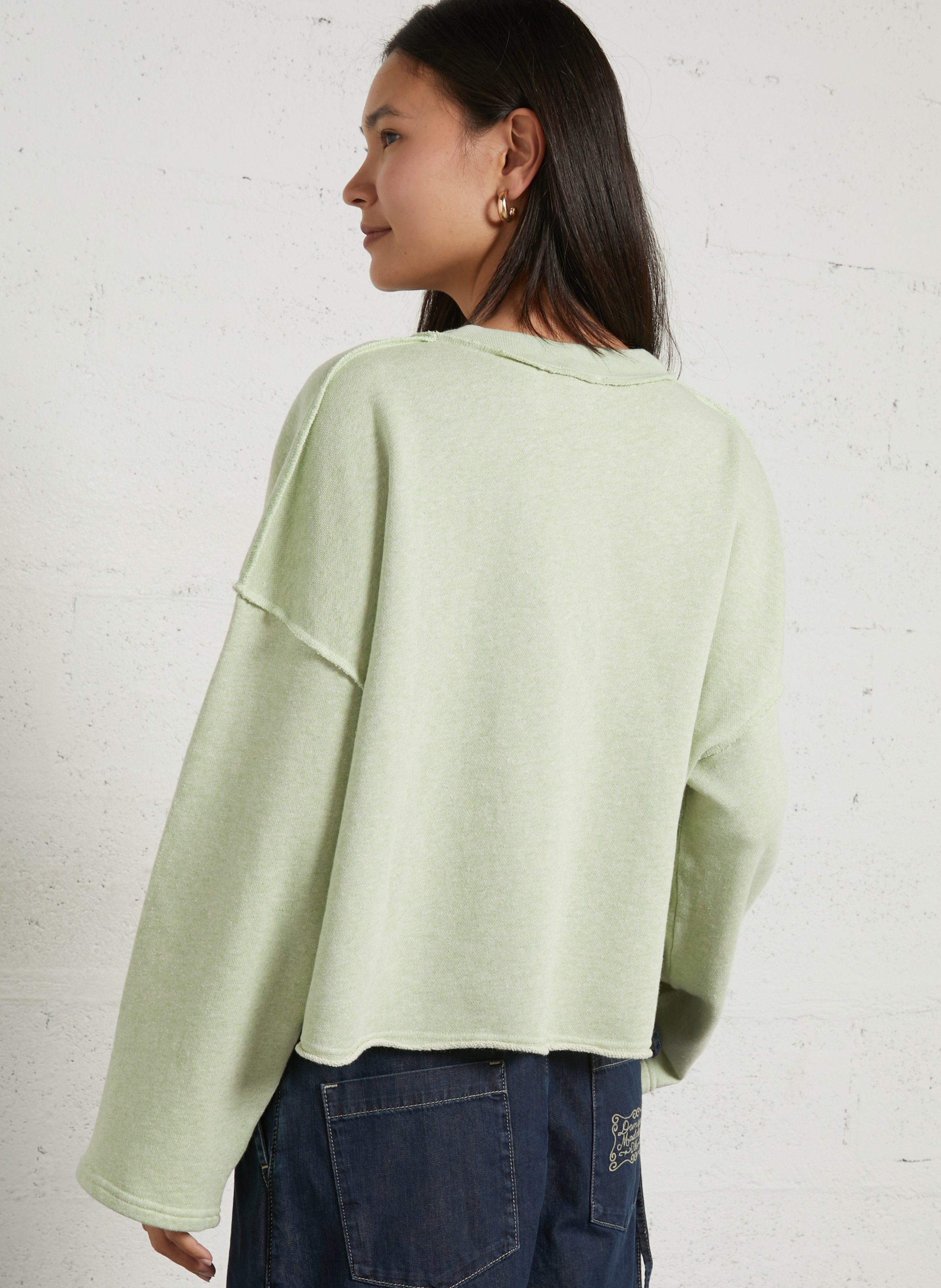 Oversize-Sweatshirt aus Baumwolle mit Rundhalsausschnitt AMERICAN VINTAGE Grun