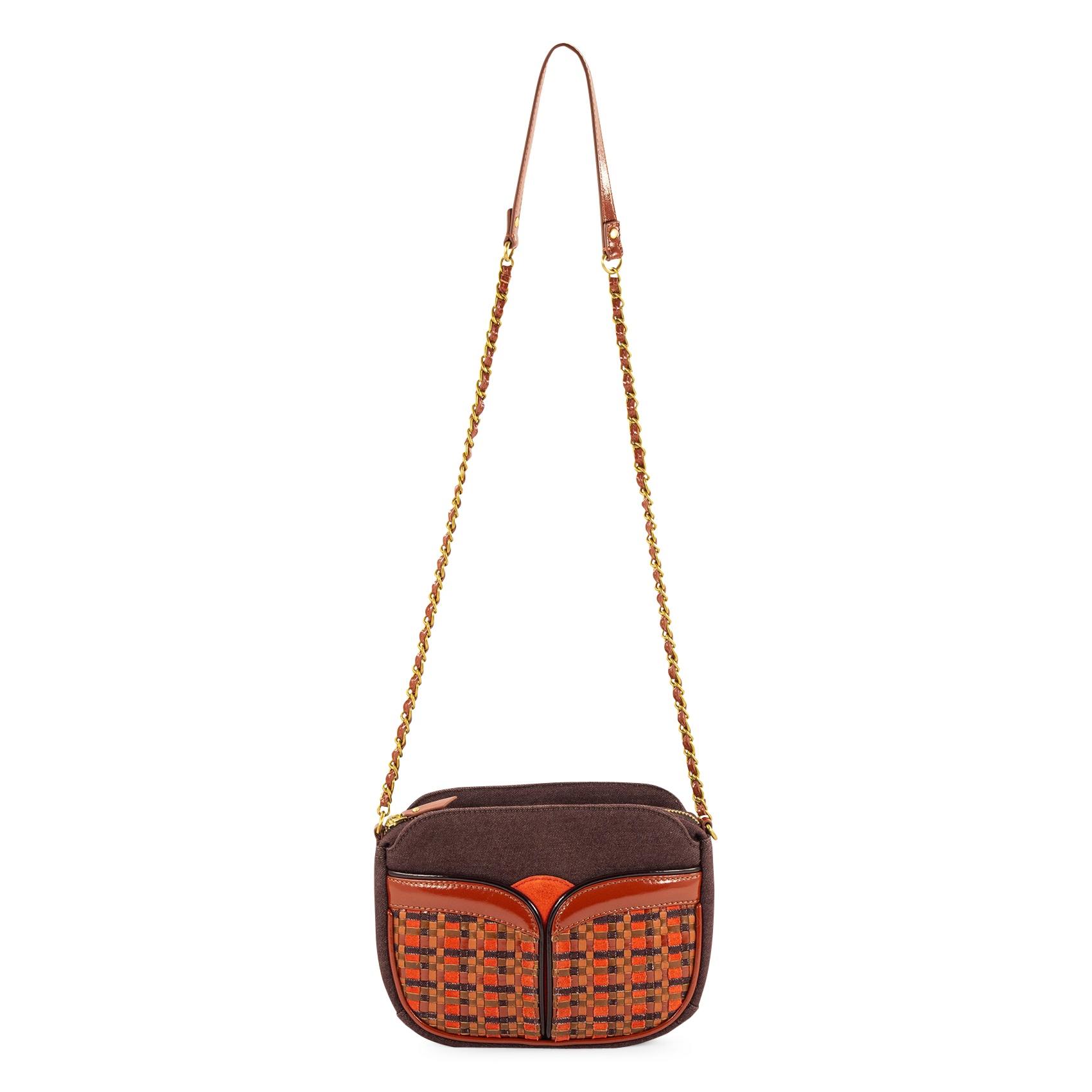 Bolso bandolera de dos materiales SESSUN Rojo