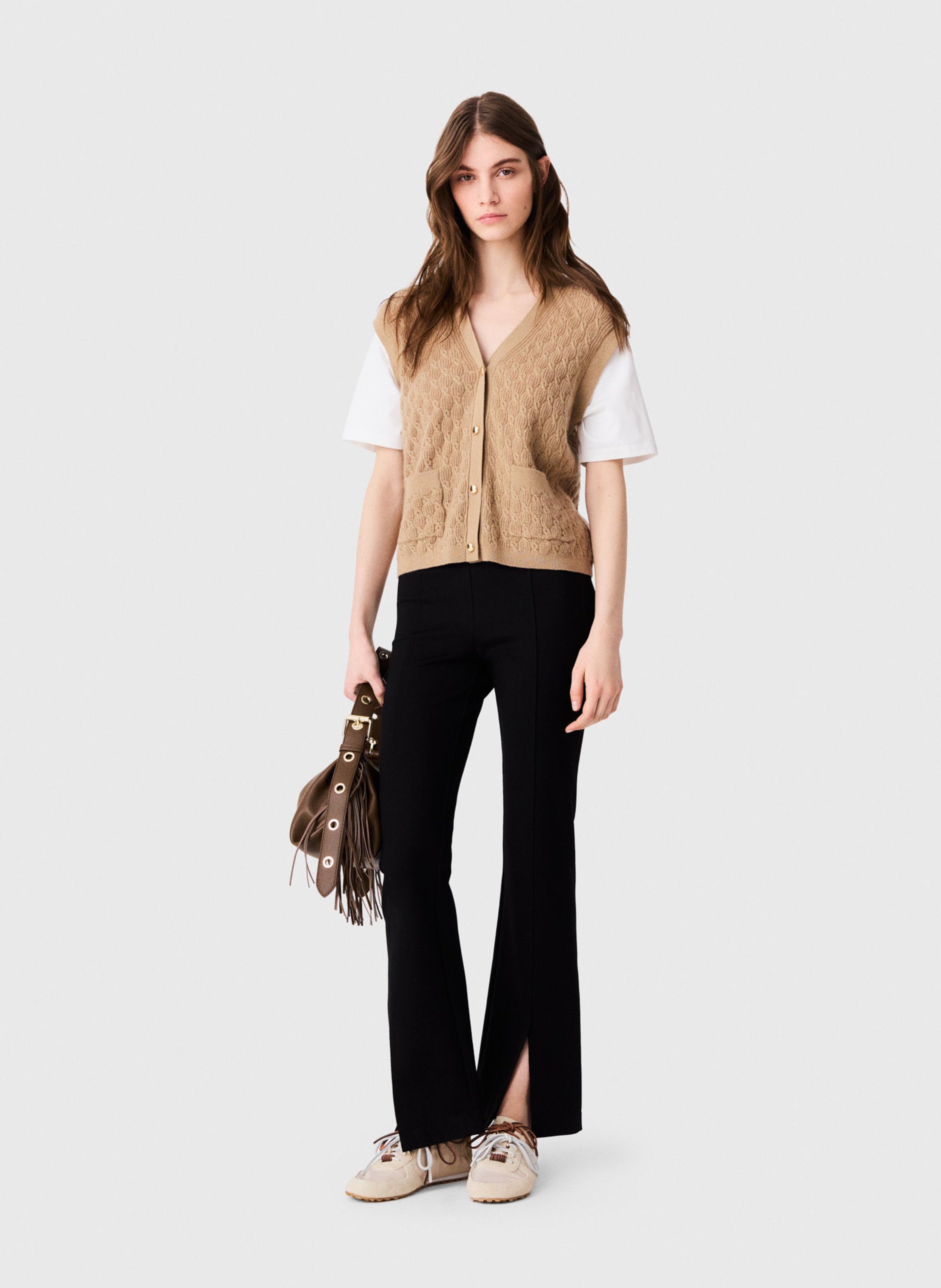 Pantalon flare stretch MAJE Noir