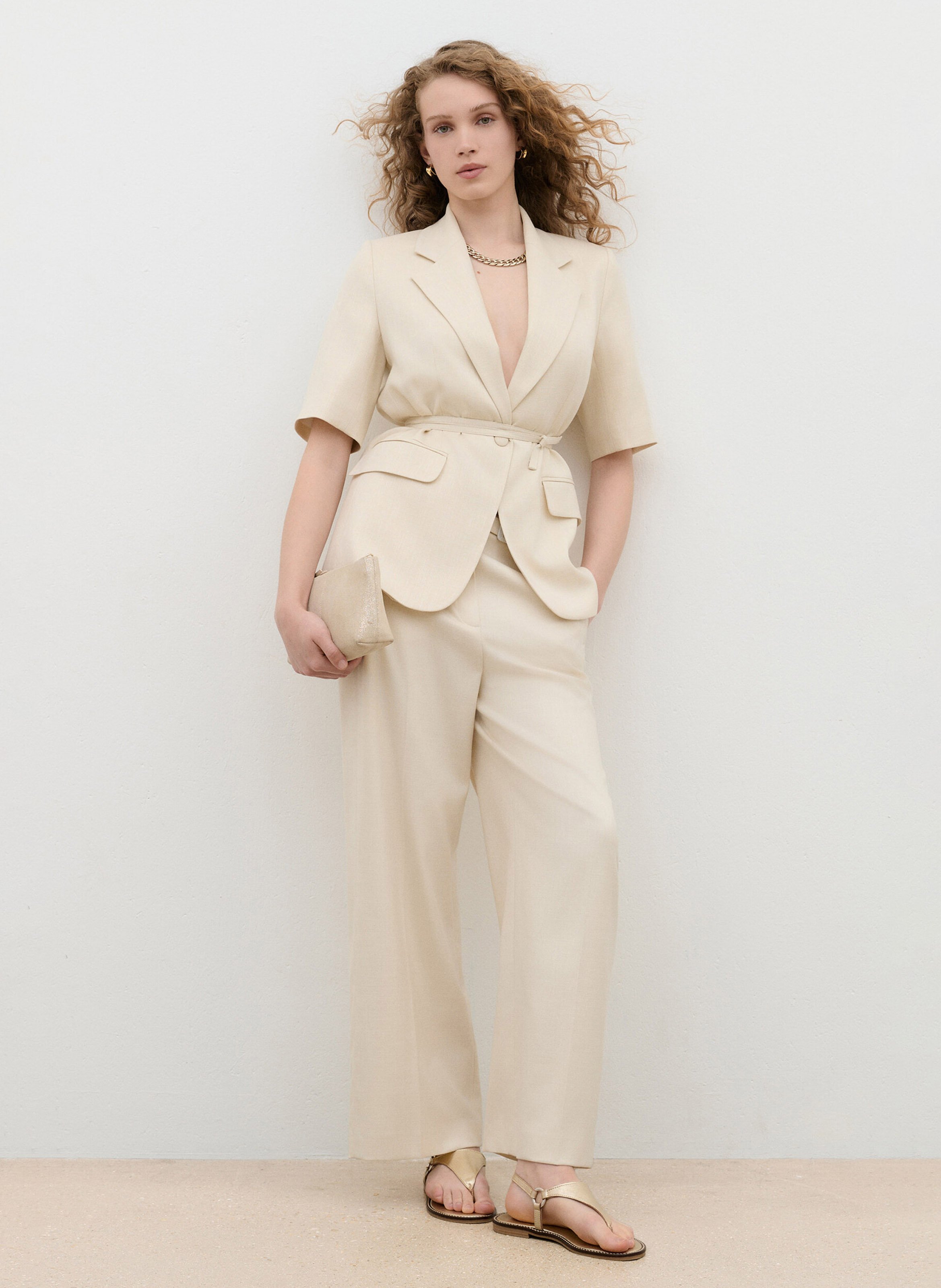 Fitted suit jacket CAROLL Beige