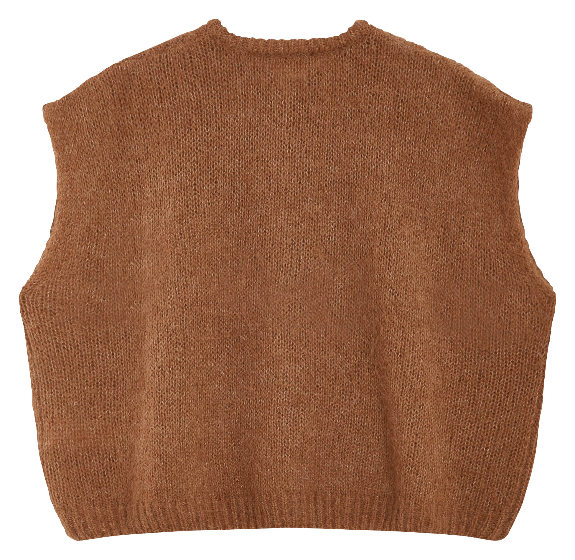 Vest van wol en kasjmier met ronde hals GRACE ET MILA Bruin