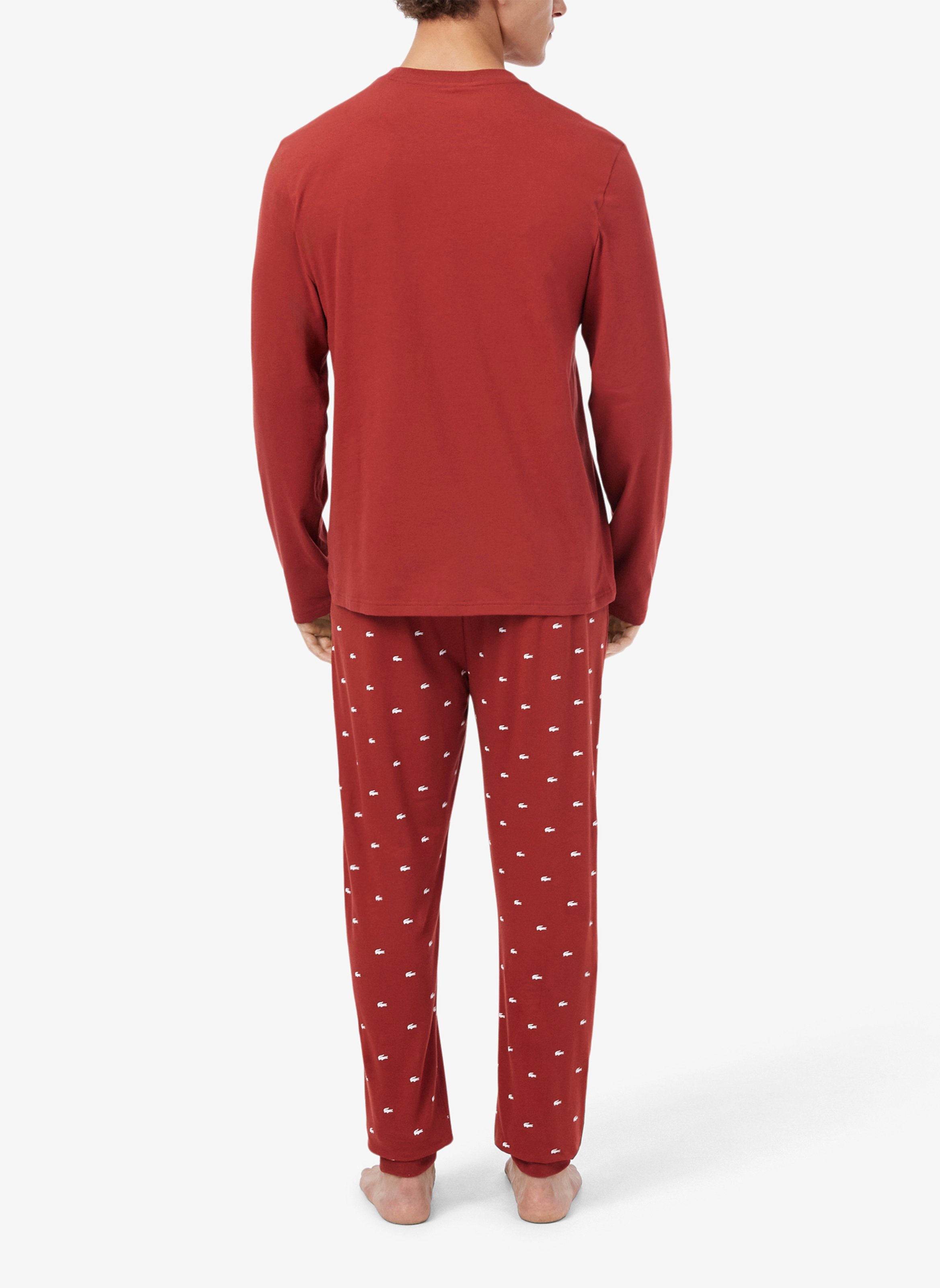 Cotton-mix pajama set LACOSTE Red