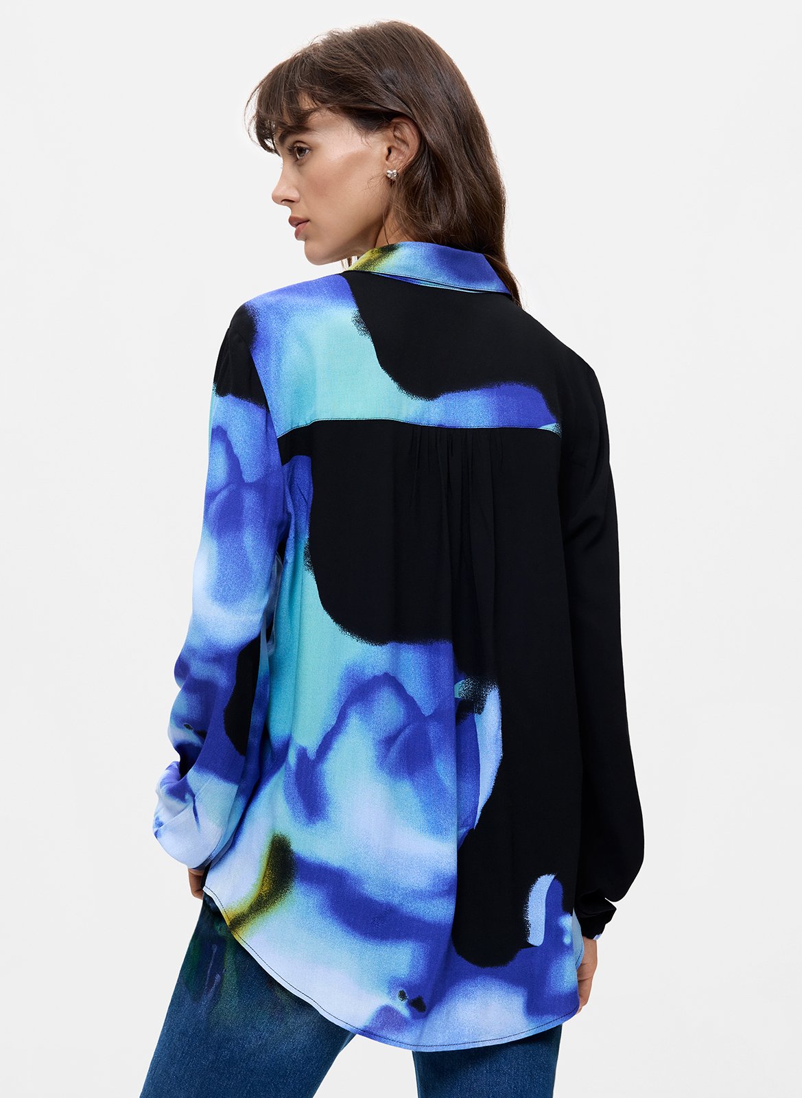 Chemise droite col classique imprimée DESIGUAL Bleu