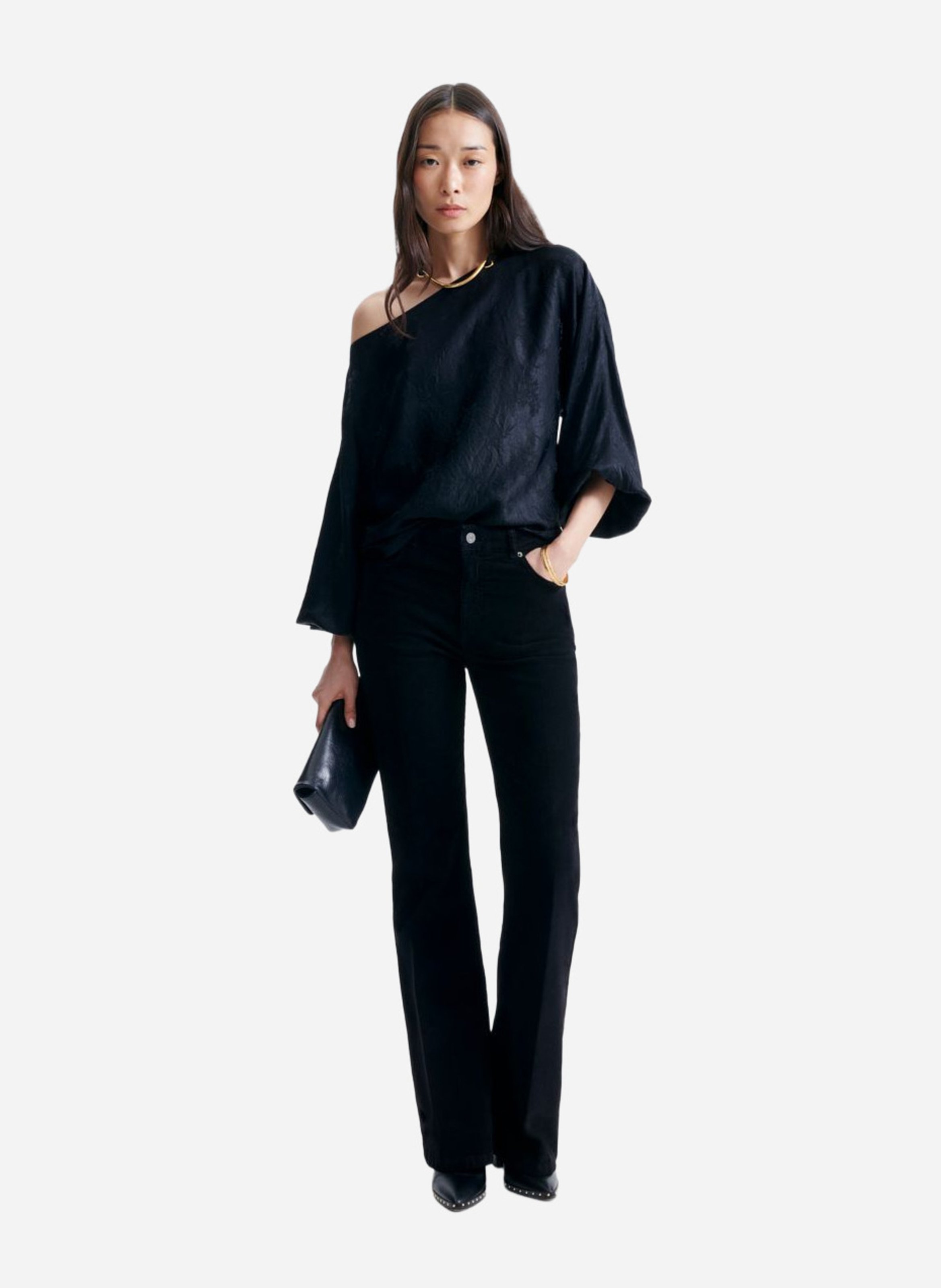 Wijde blouse met boothals VANESSA BRUNO Zwart