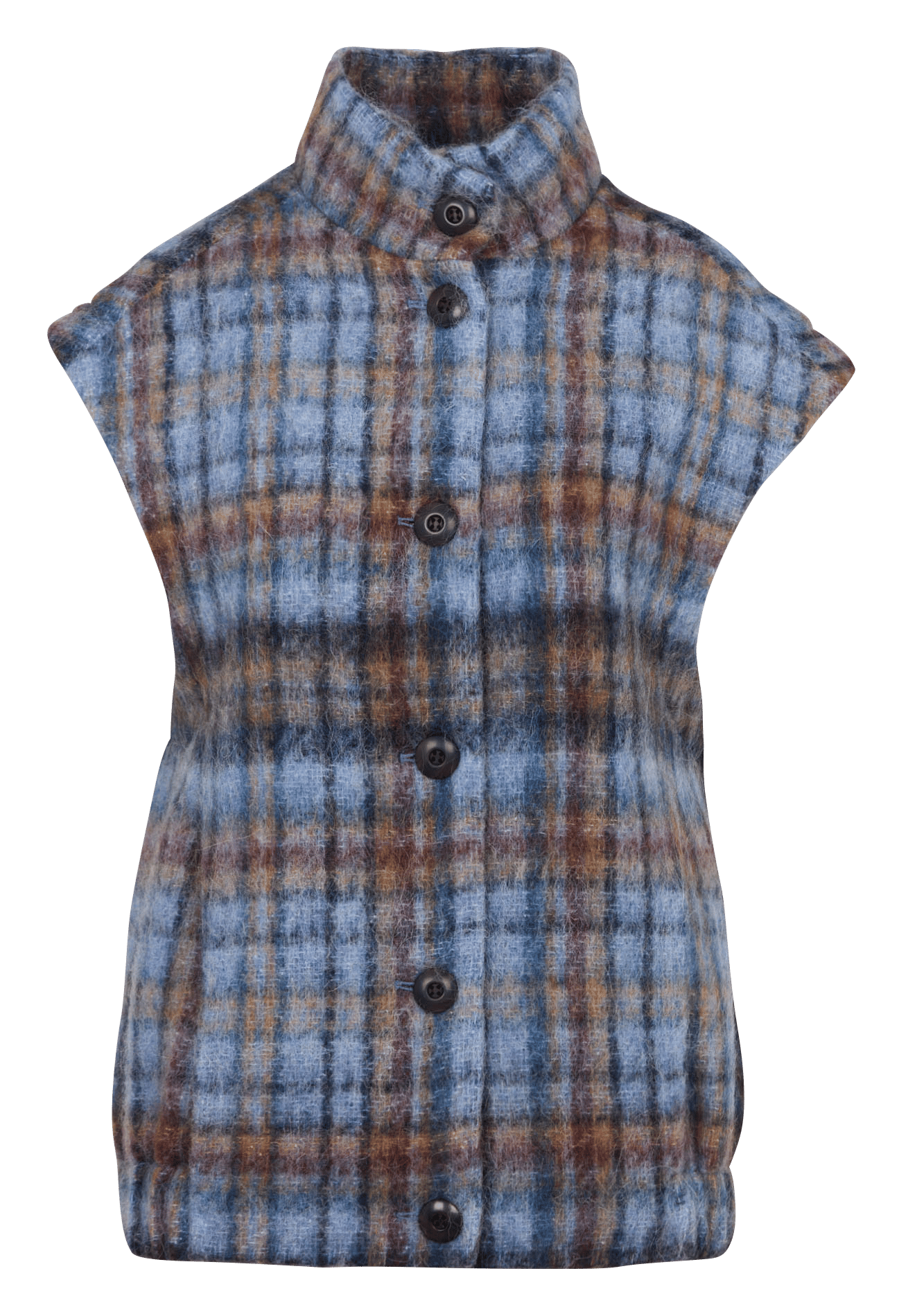 Manteau col montant à carreaux MAISON 123 Bleu