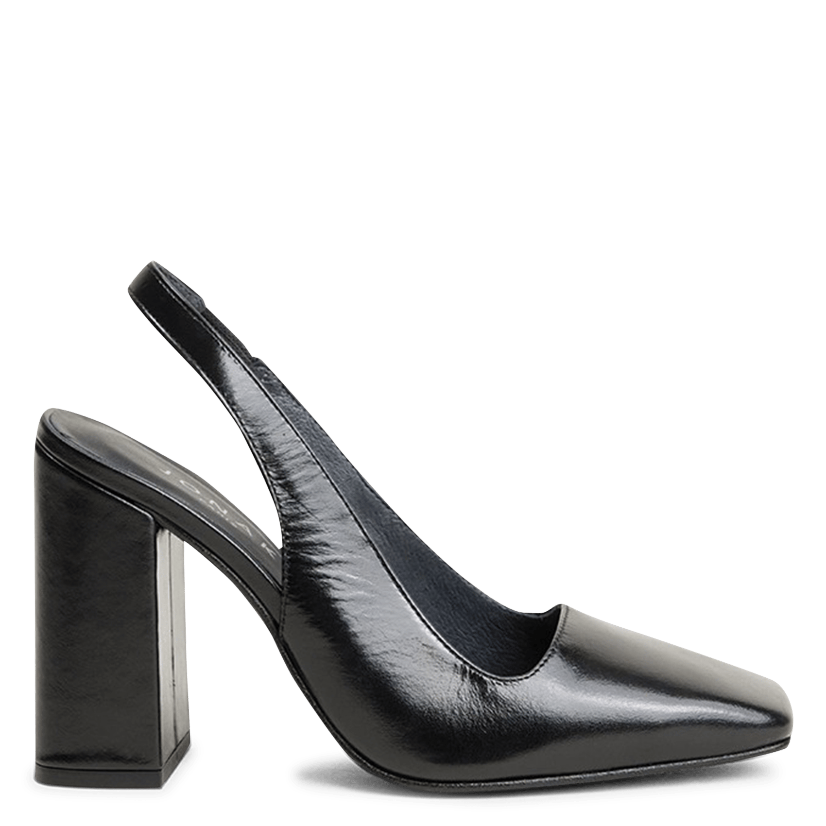 Square-toe leather heeled pumps JONAK Black