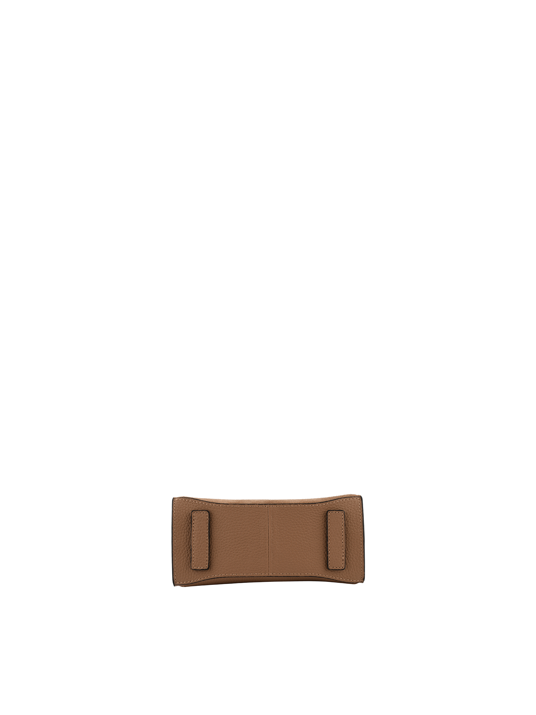 Cowhide leather handbag with a suede-effect finish POURCHET Grey