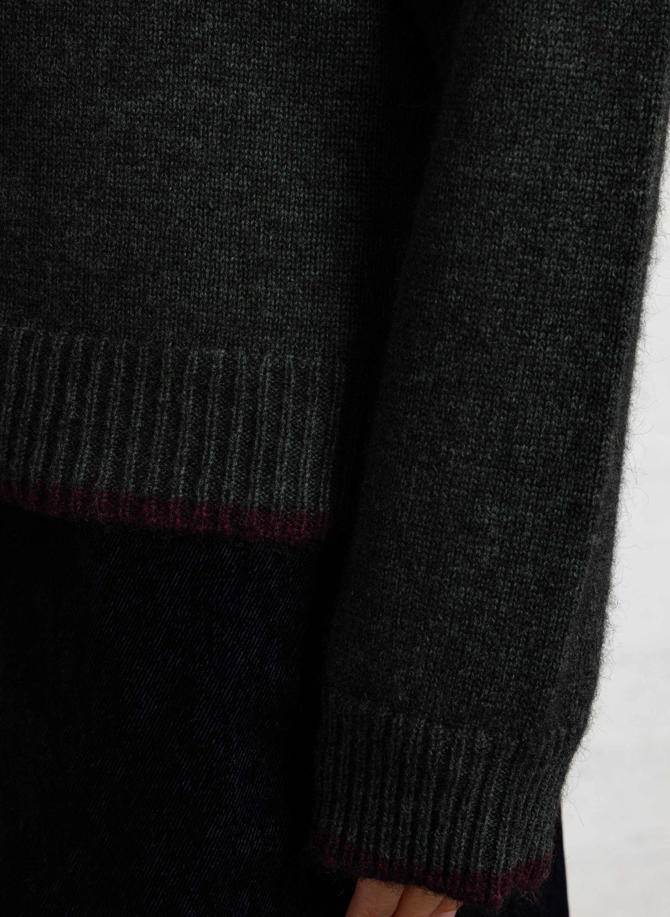 Pull droit col rond en laine MAISON 123 Vert