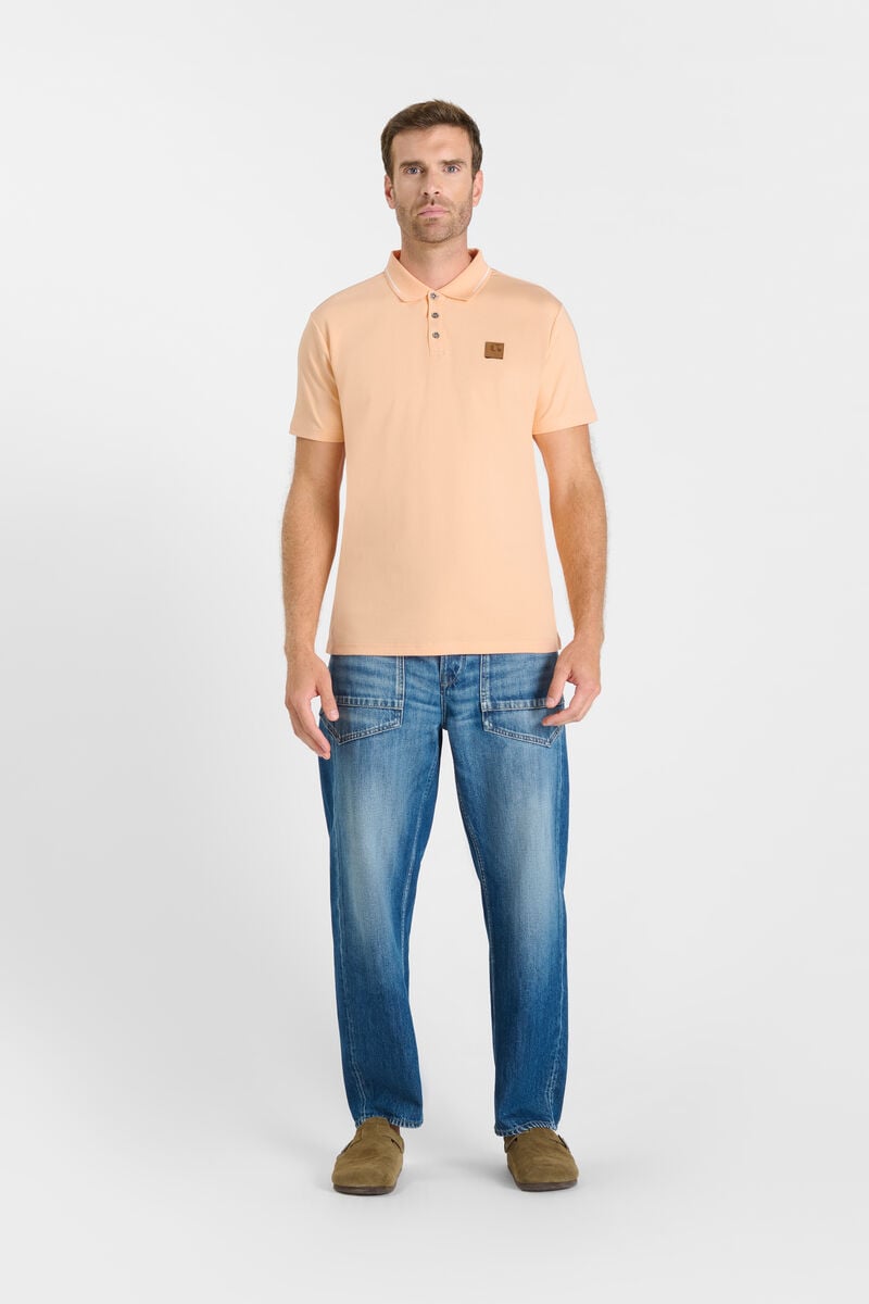 Button-Down Shirt Collar Polo LE TEMPS DES CERISES Orange