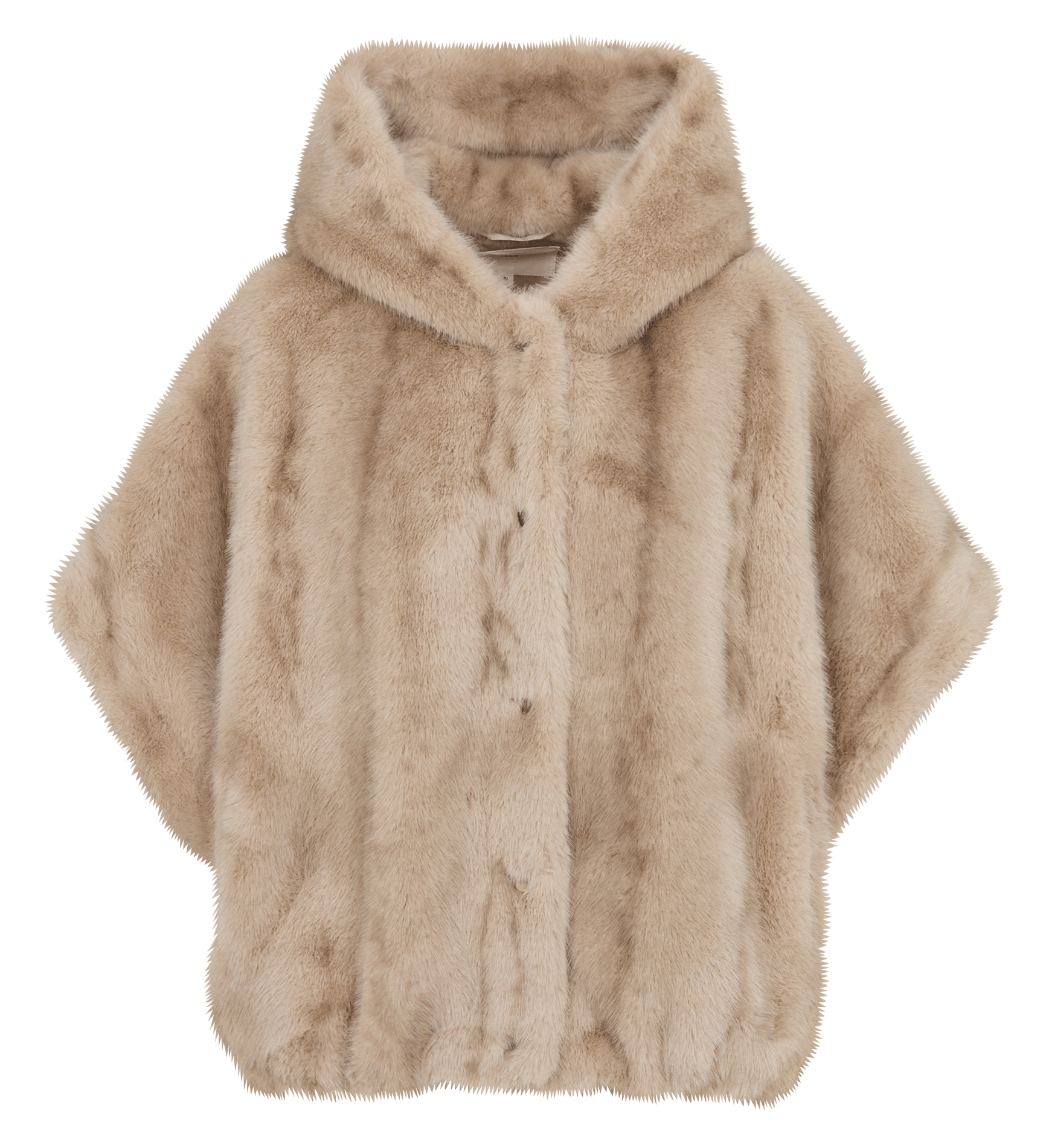 Oversized hooded faux fur cape MAISON 123 Grey