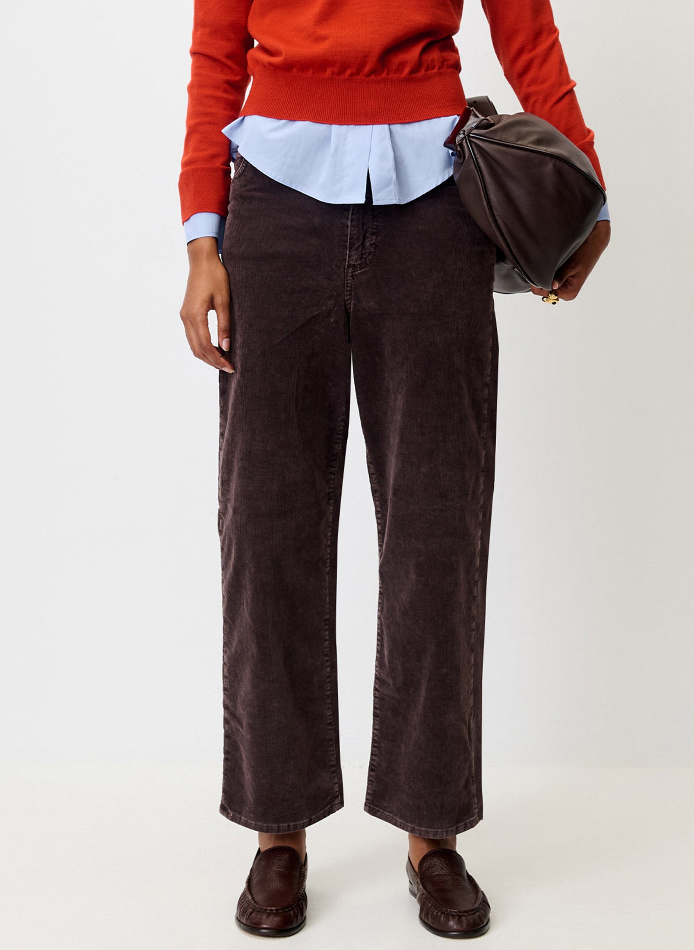Gerade geschnittene High-Waist-Hose aus Bio-Baumwollmischung SESSUN