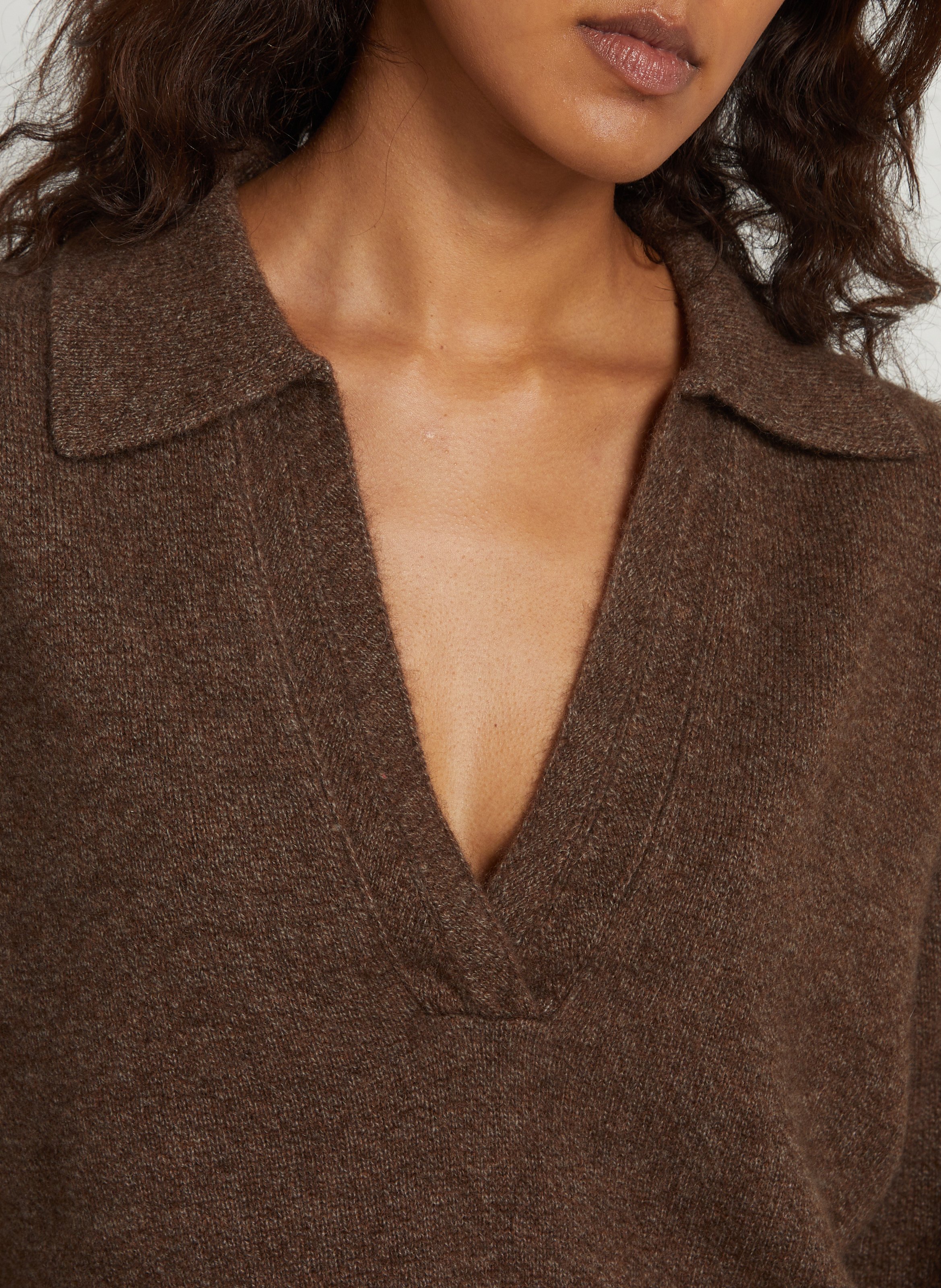 Pull droit col v en laine MAISON 123 Gris