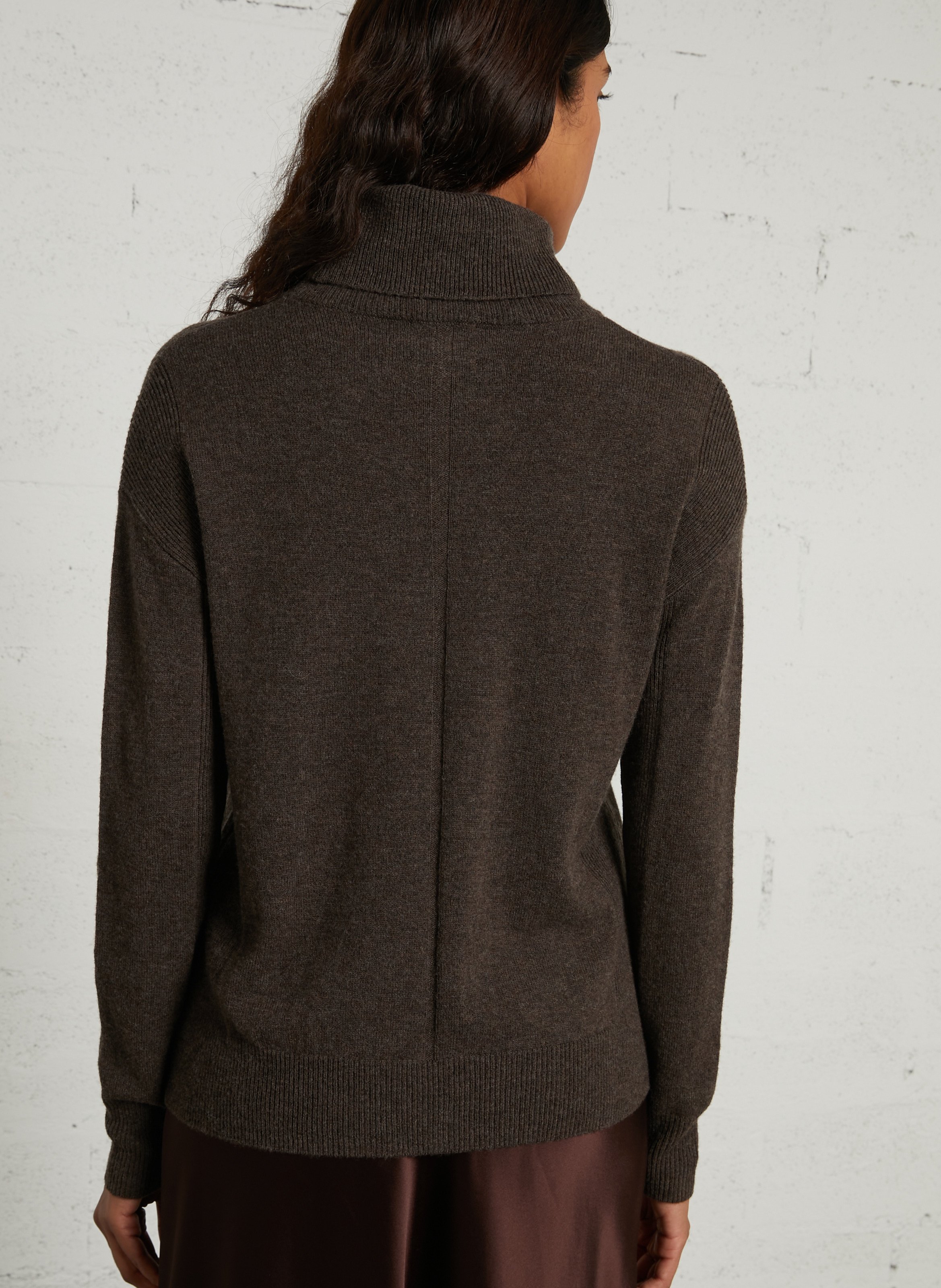 Loose-fit wool polo neck sweater MAISON 123 Brown