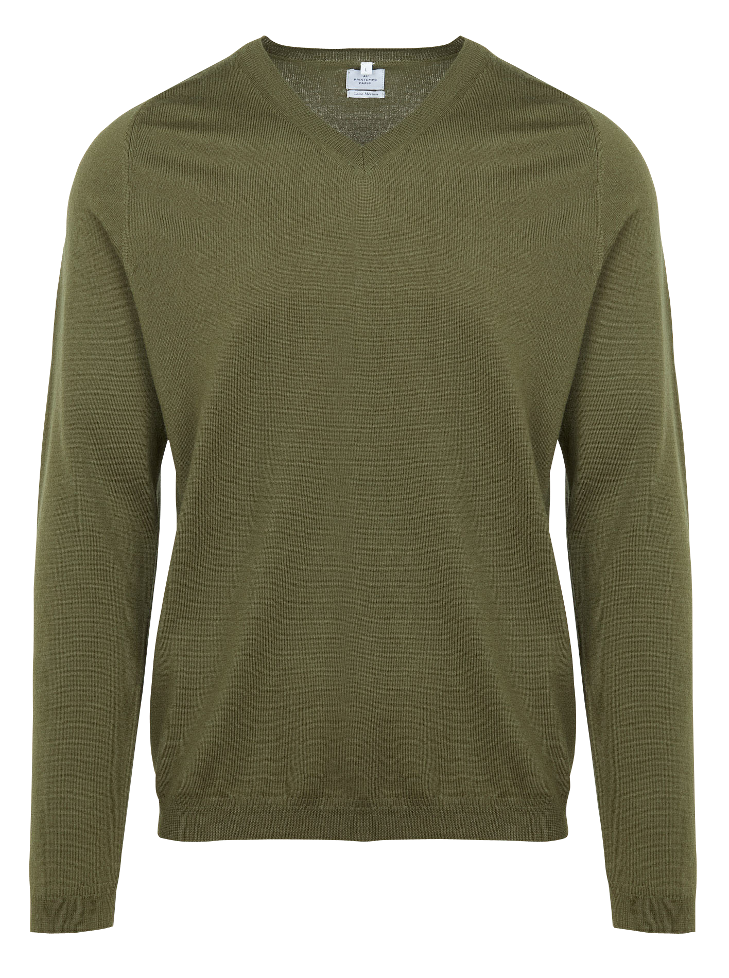 Wollpullover mit V-Ausschnitt, Regular Fit AU PRINTEMPS PARIS Khaki