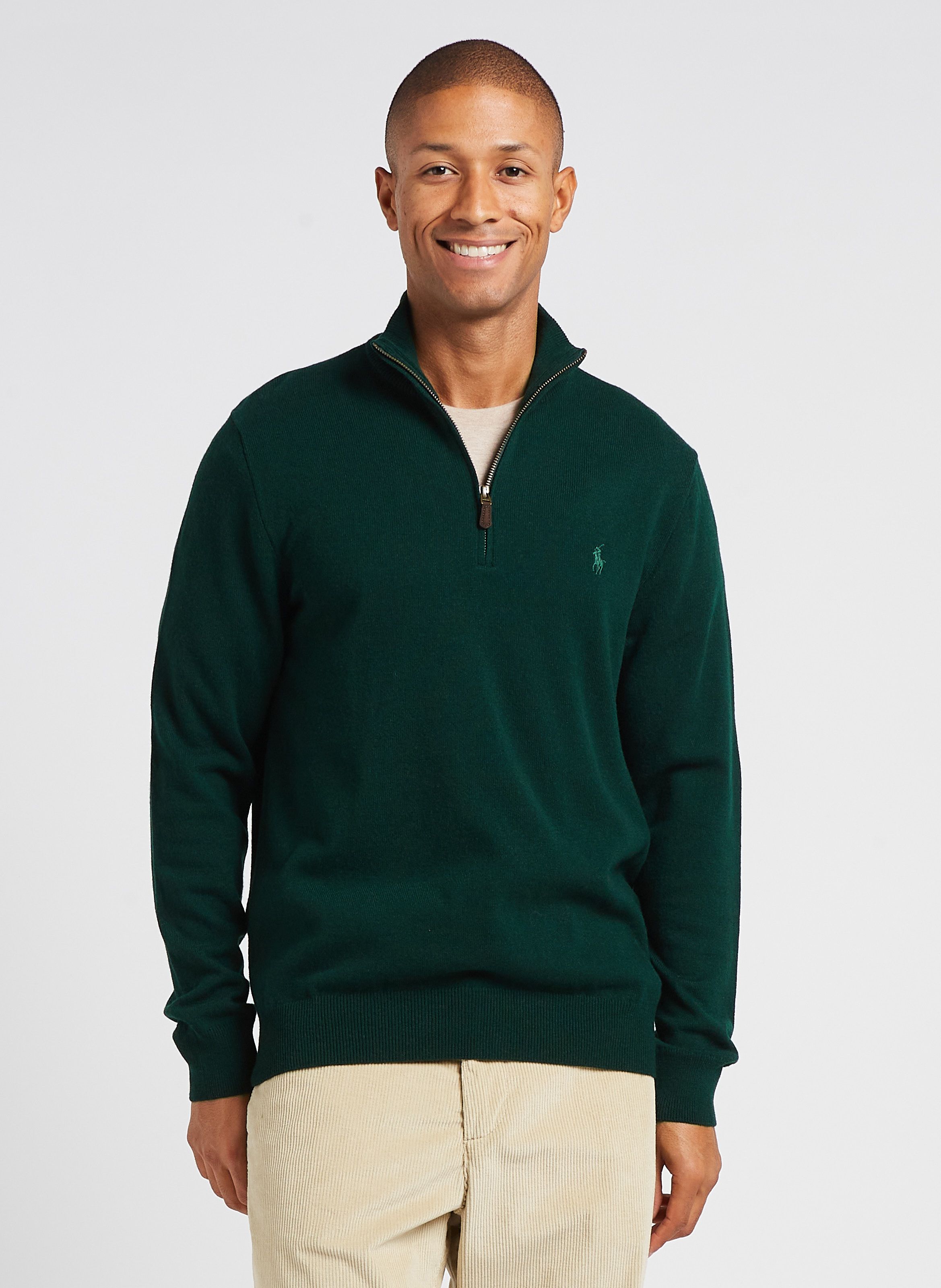 Ralph lauren merino wool half best sale zip jumper