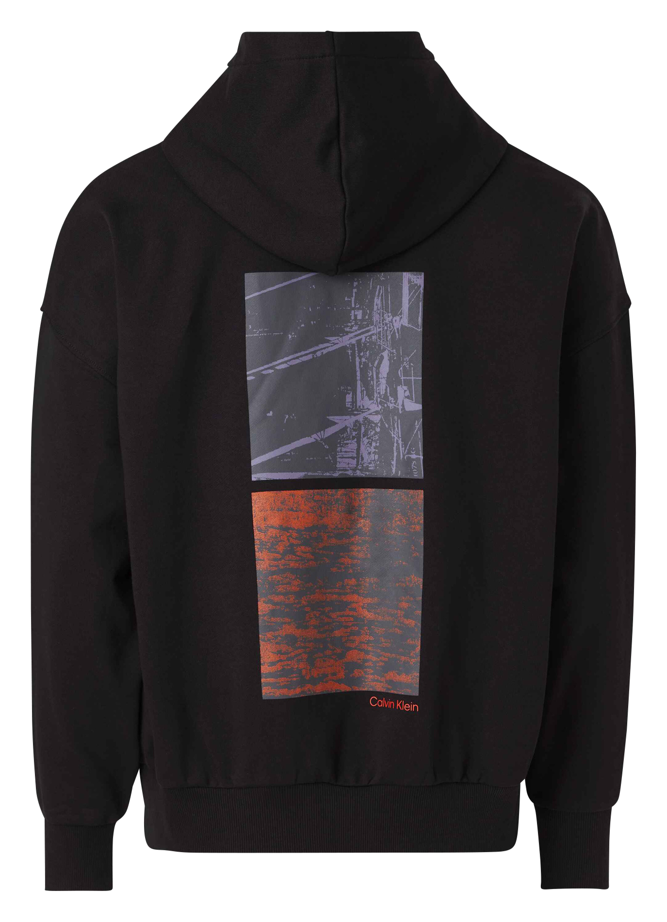 Straight-cut cotton hoodie CALVIN KLEIN Black