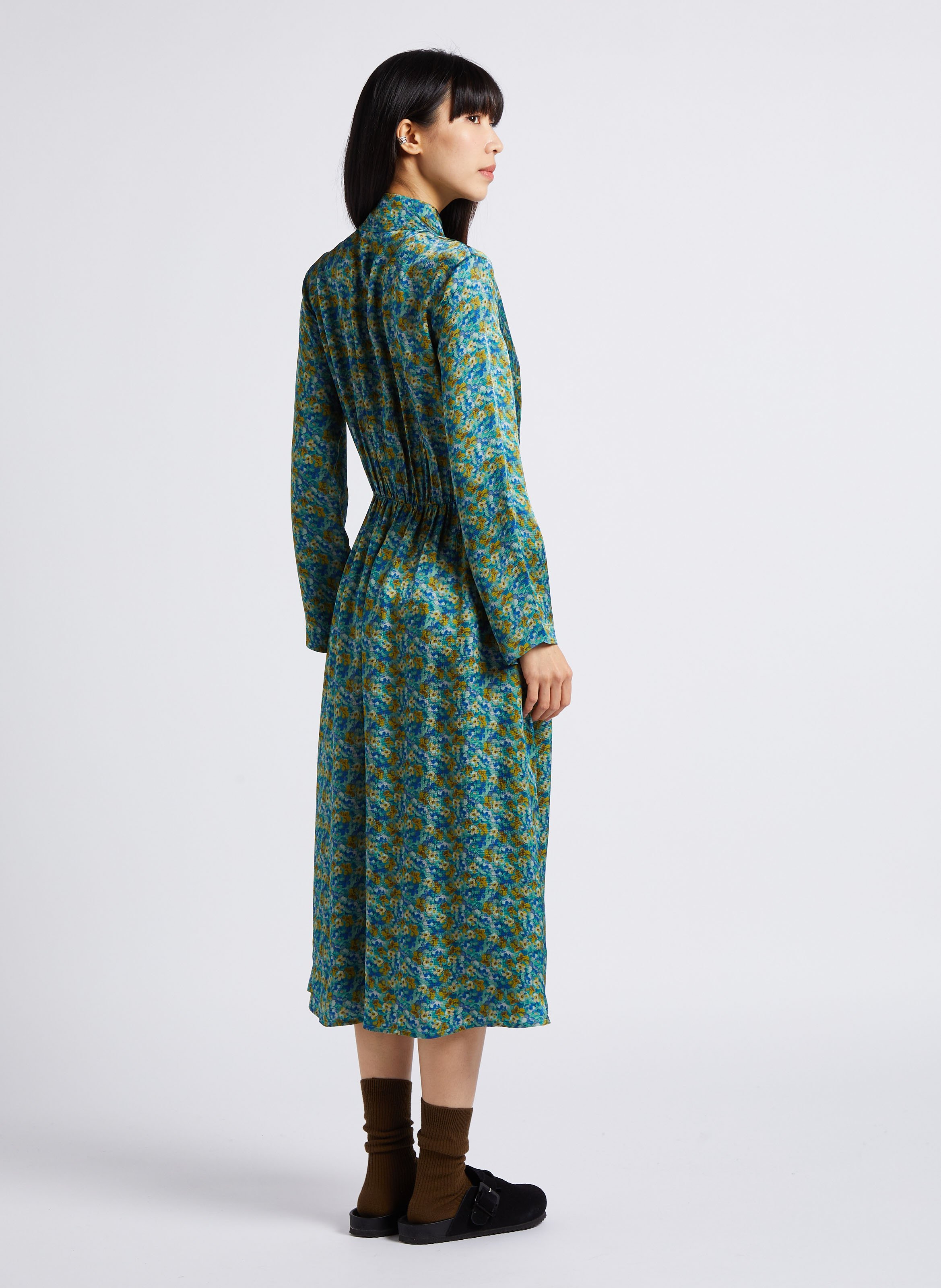 Robe longue à col montant ATTIC AND BARN Vert