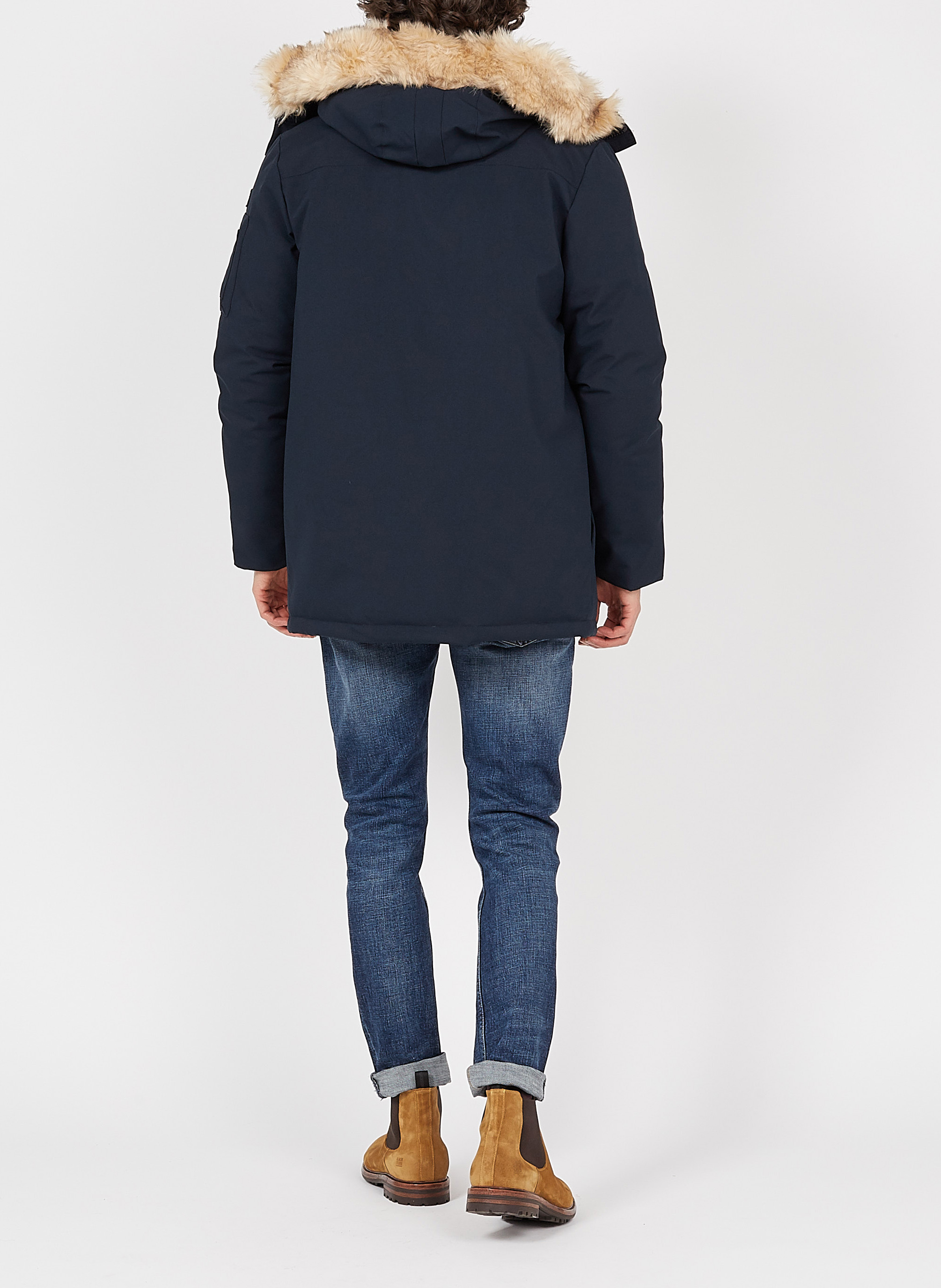 Long hooded parka SCHOTT Blue