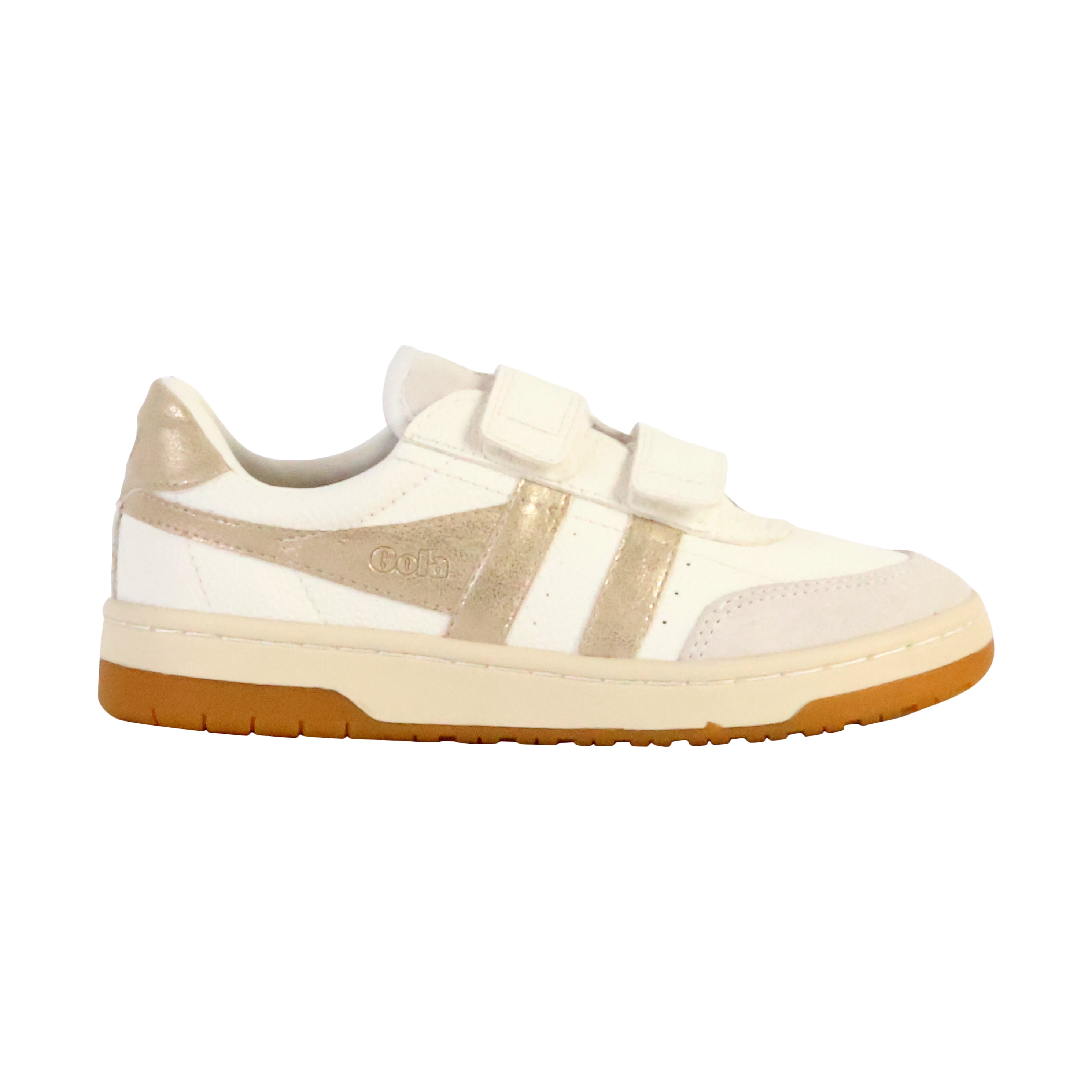 Kids leather sneakers falcon mirror GOLA White