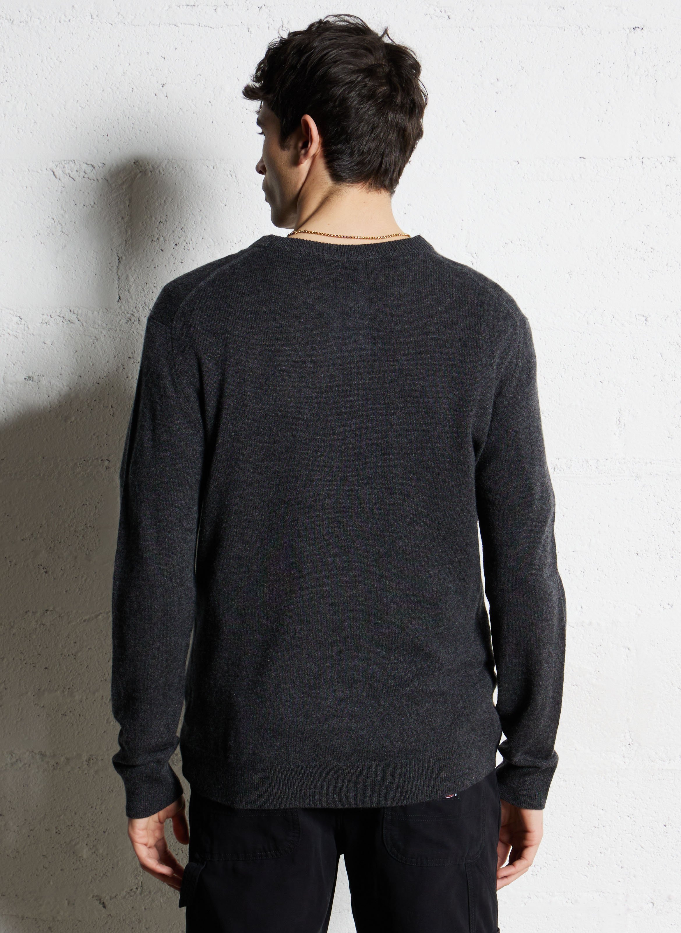 Pull col rond en cachemire regular fit AU PRINTEMPS PARIS Gris