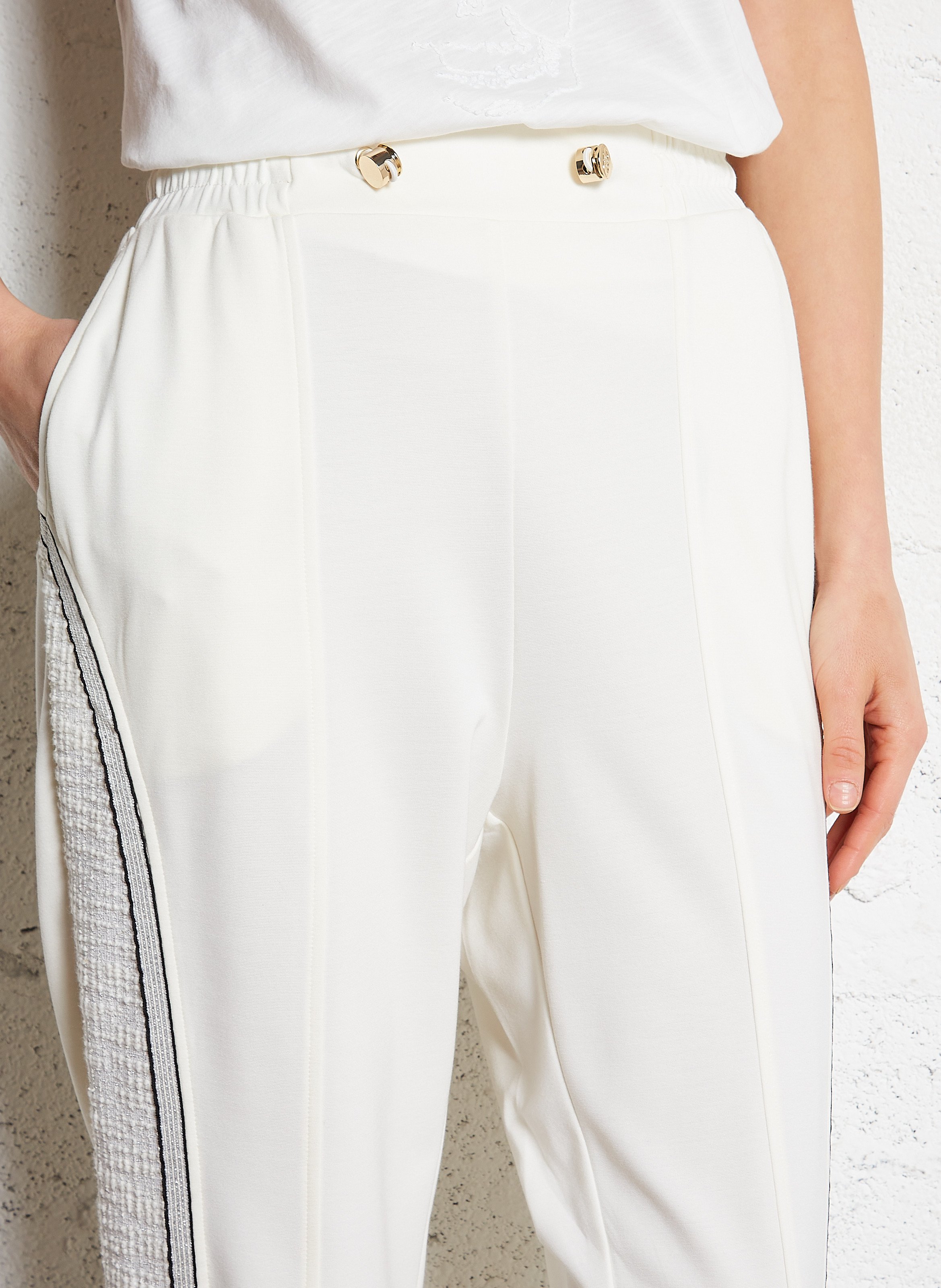 Pantalon droit taille haute White milk Liu Jo - Femme