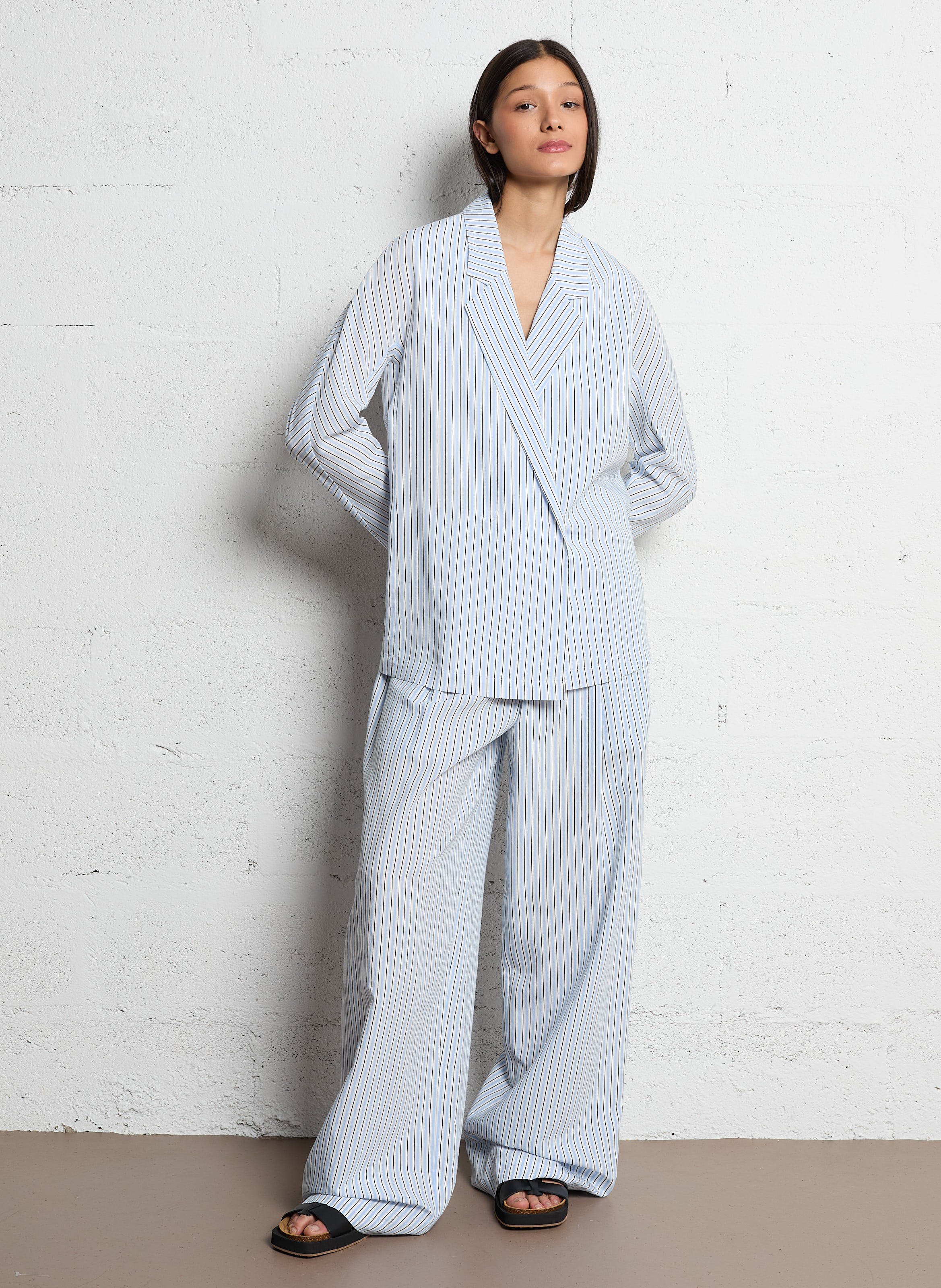 Striped jacket with tailored collar LAURENCE BRAS Blue