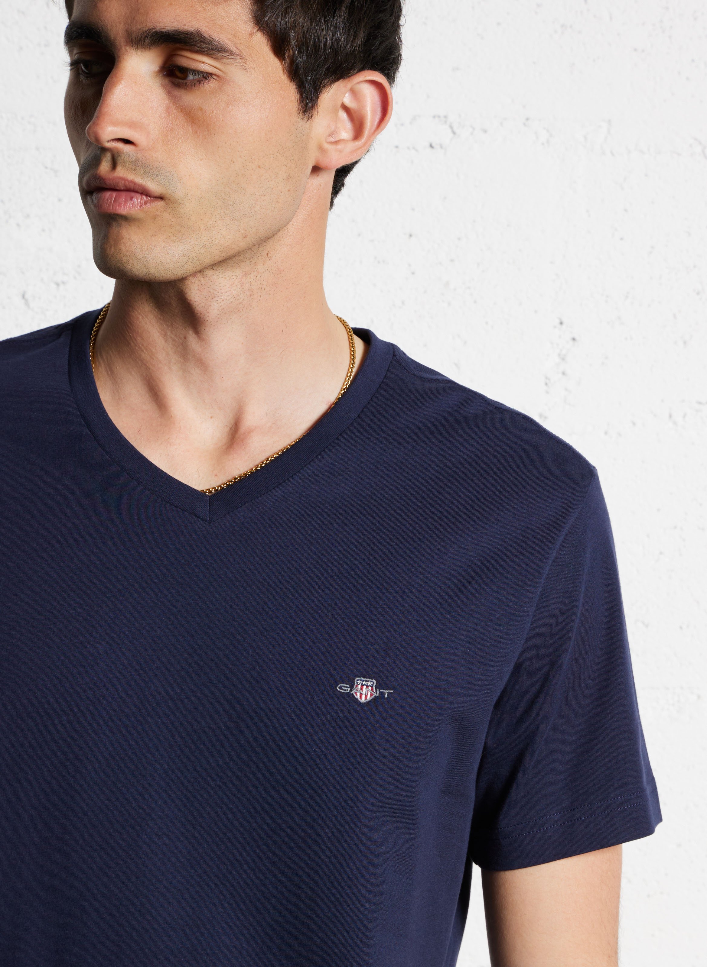Straight cotton T-shirt GANT Blue