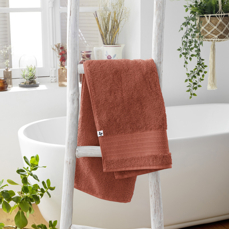 100% combed cotton hand towel L'EFFET PAPILLON Red