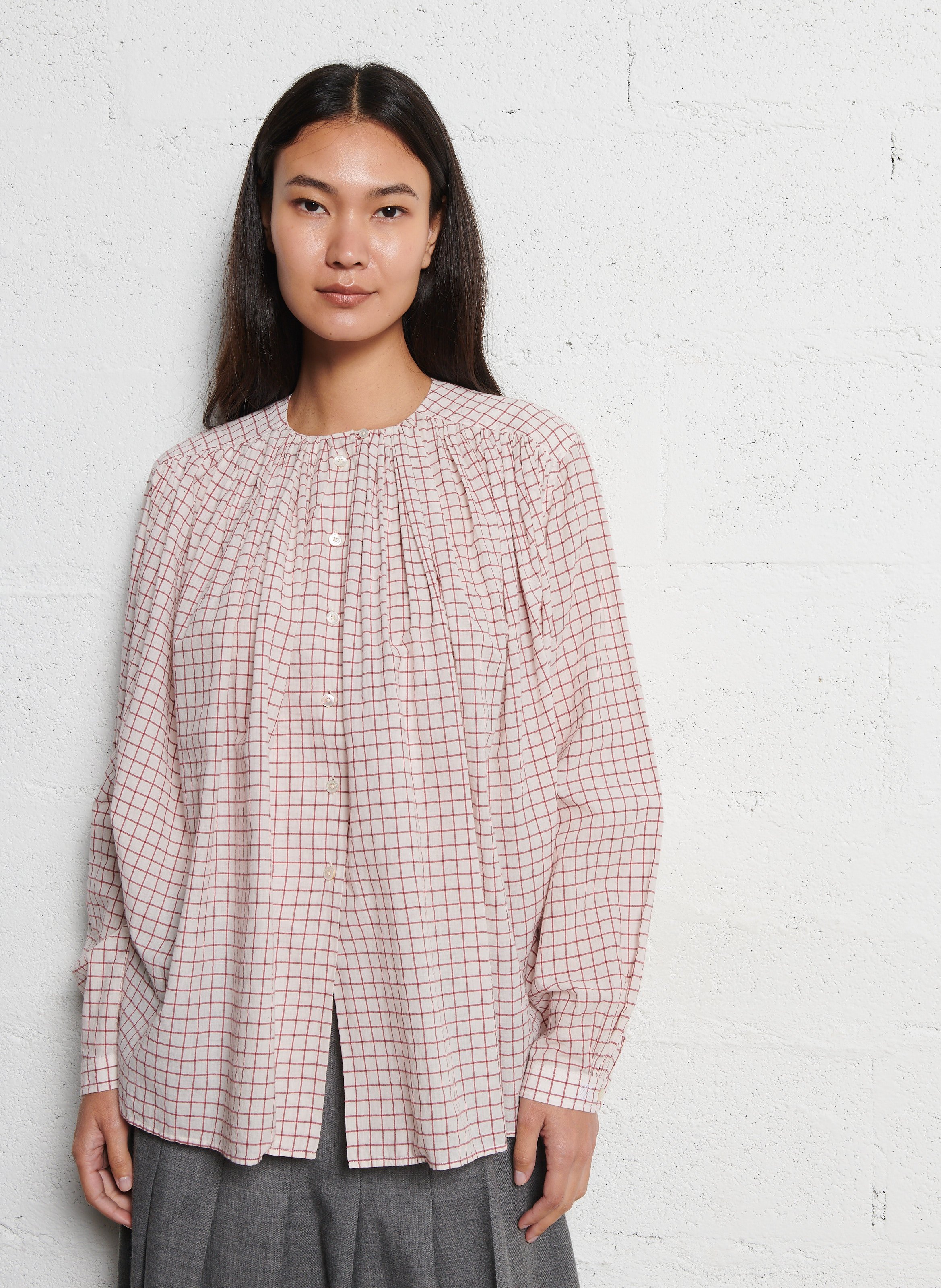 Weite Baumwollbluse LAURENCE BRAS Rot