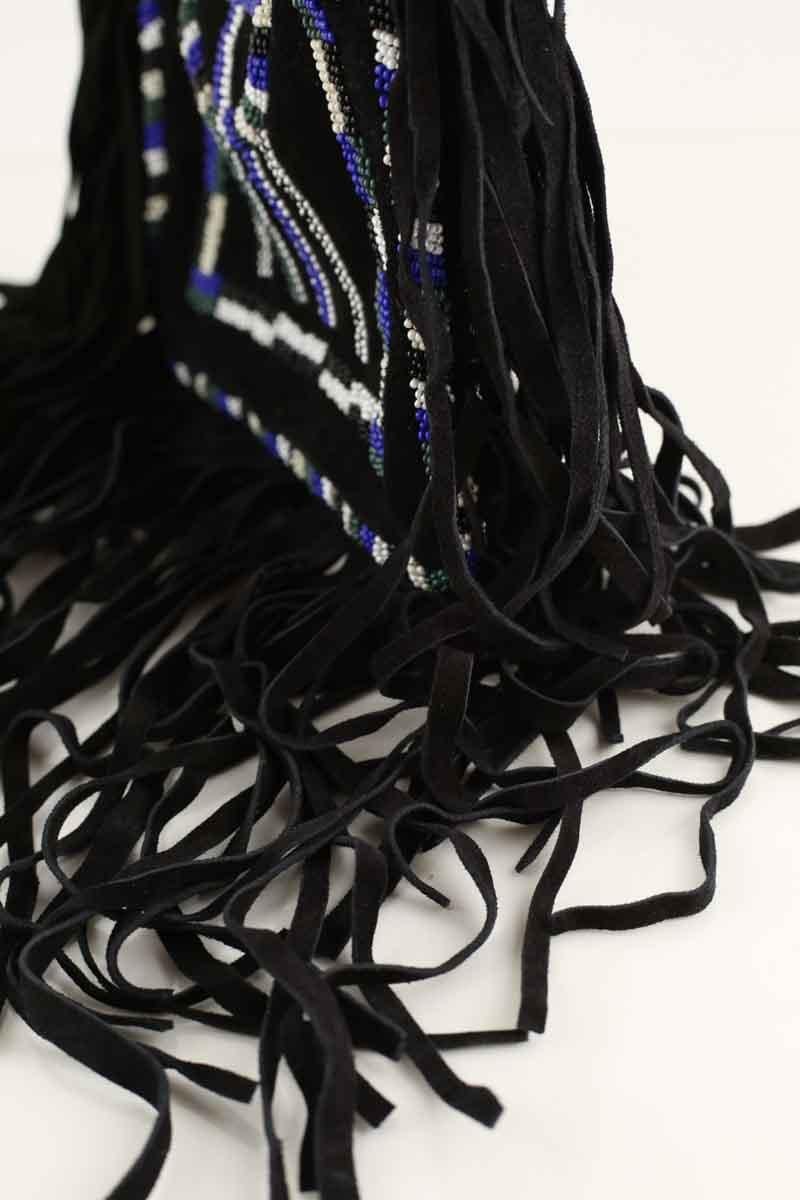 Bari suede shoulder bag ANTIK BATIK - Seconde Main Black