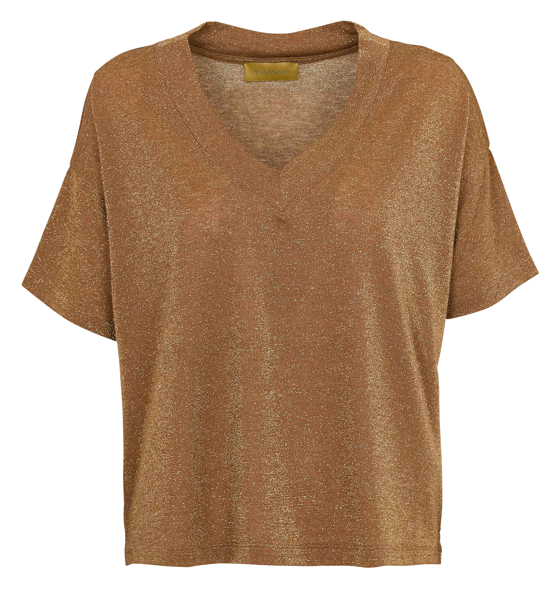 Glitter V-neck T-shirt MOMONI Beige