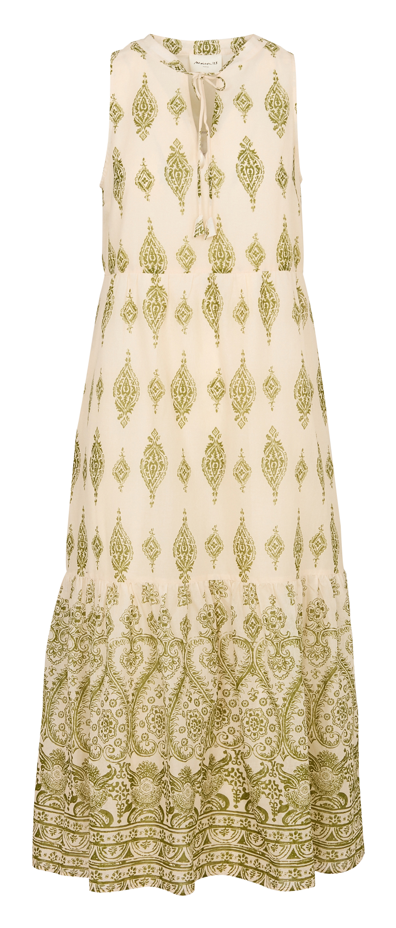 Printed sleeveless midi dress with a loose fit MAISON 123 Green