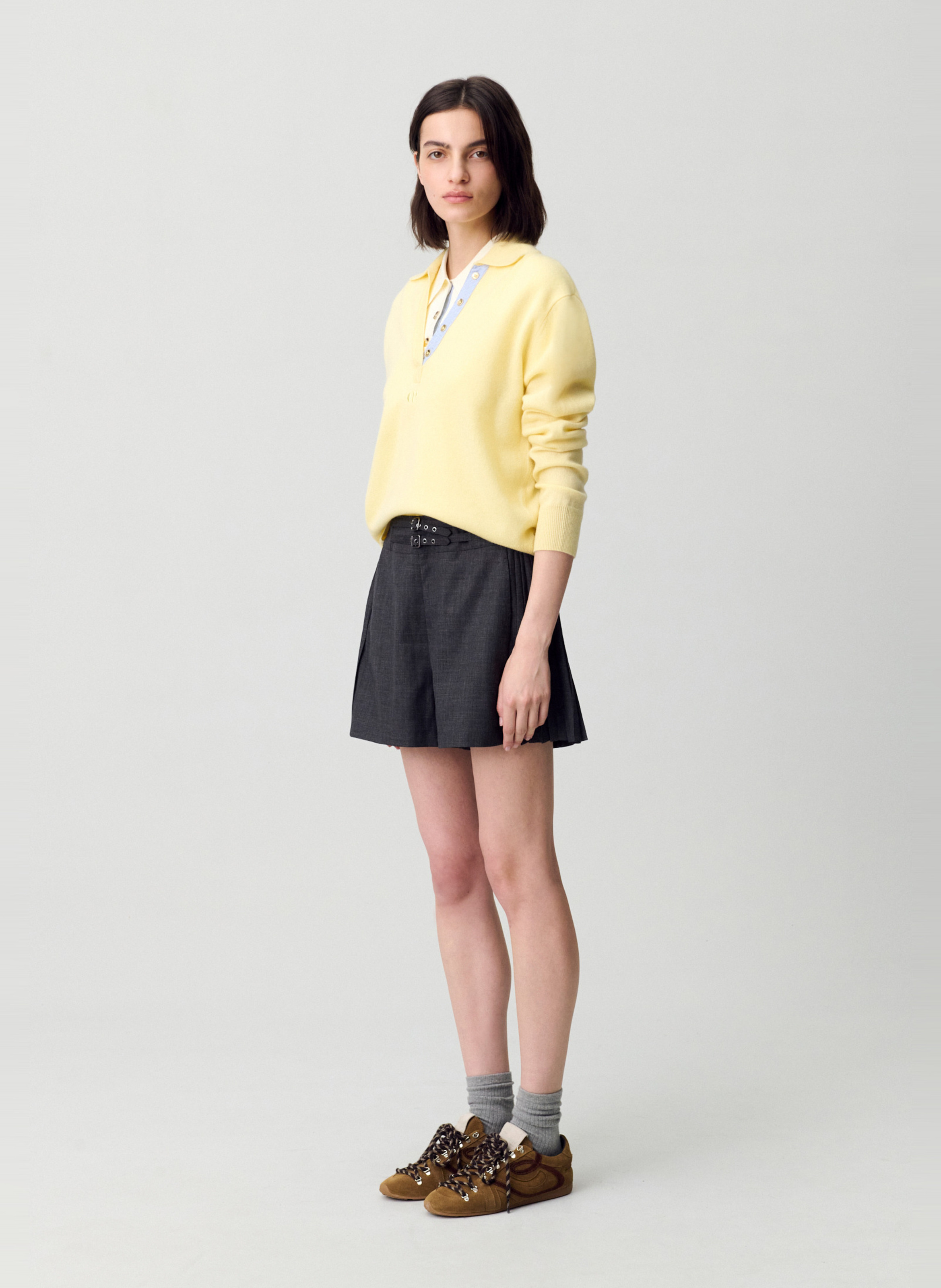 Short large à boucles CLAUDIE PIERLOT Gris