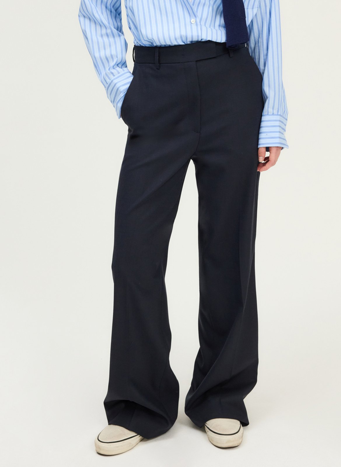 Declic wool-blend loose-fit trousers PABLO Blue