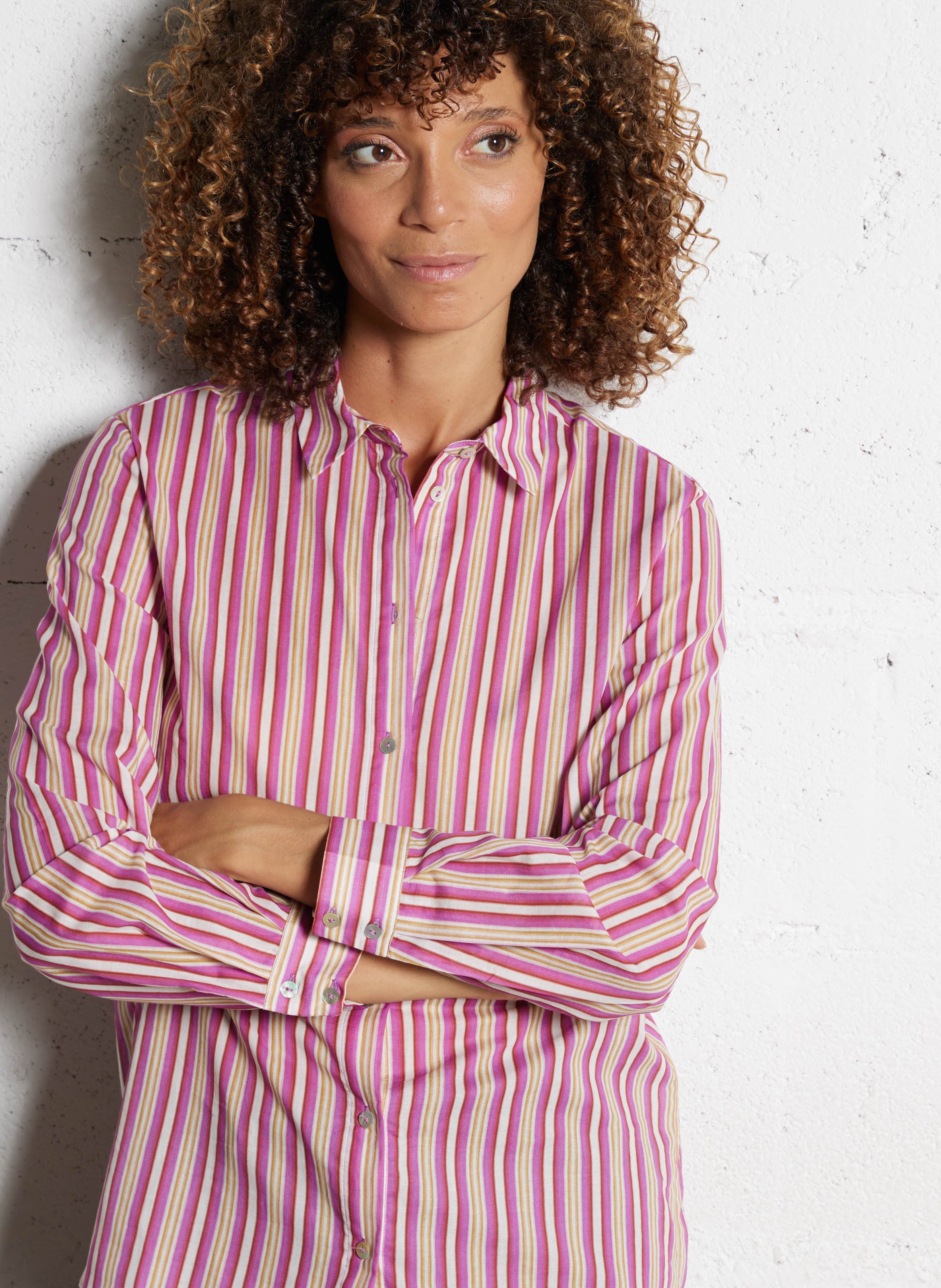 Chemise droite en coton MAISON 123 Violet