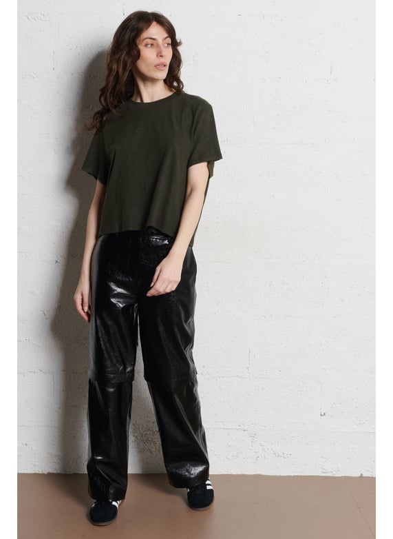 Wijde broek van imitatieleer - Look 7