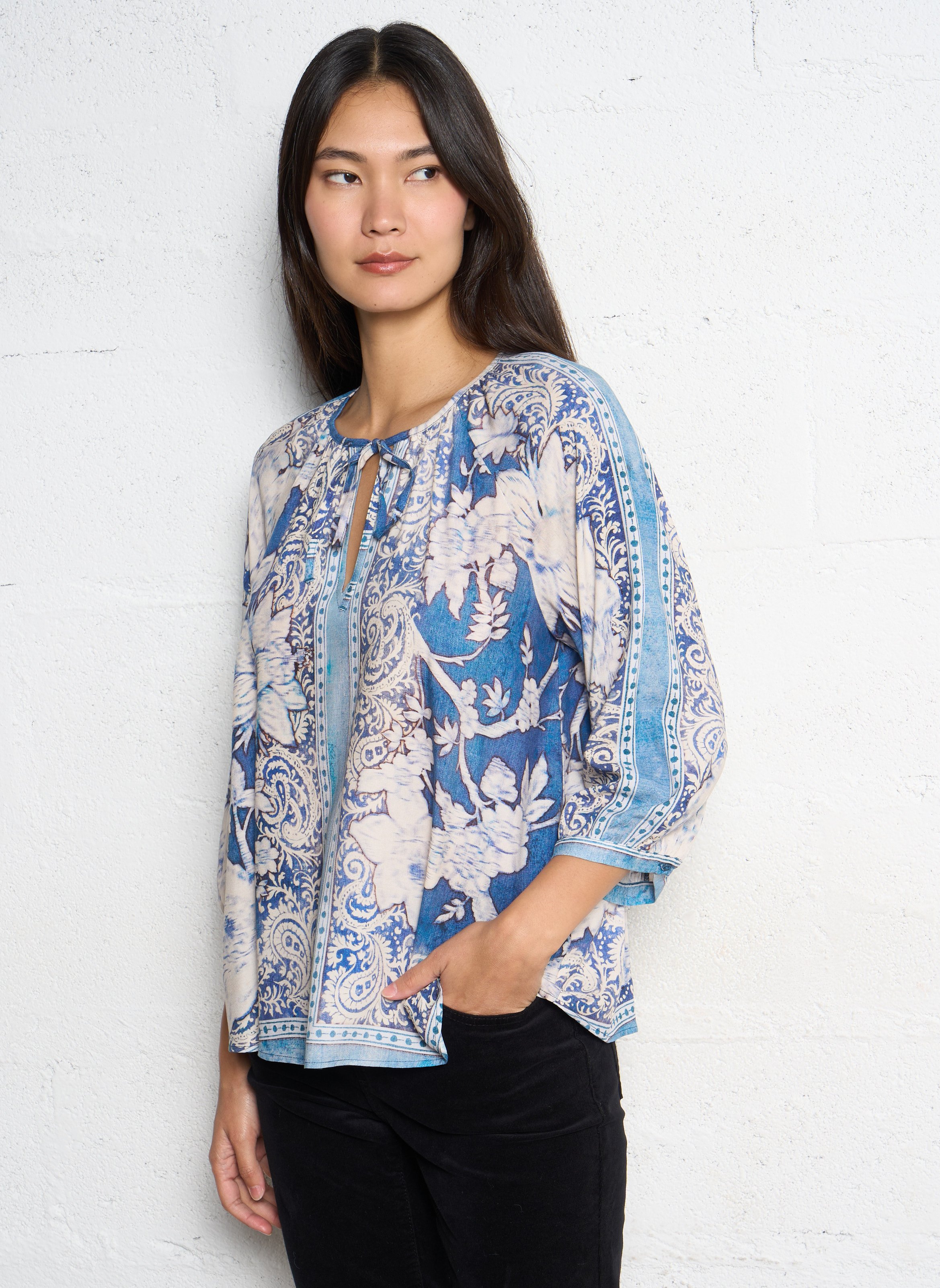 Blouse oversize imprimée SUD EXPRESS Bleu