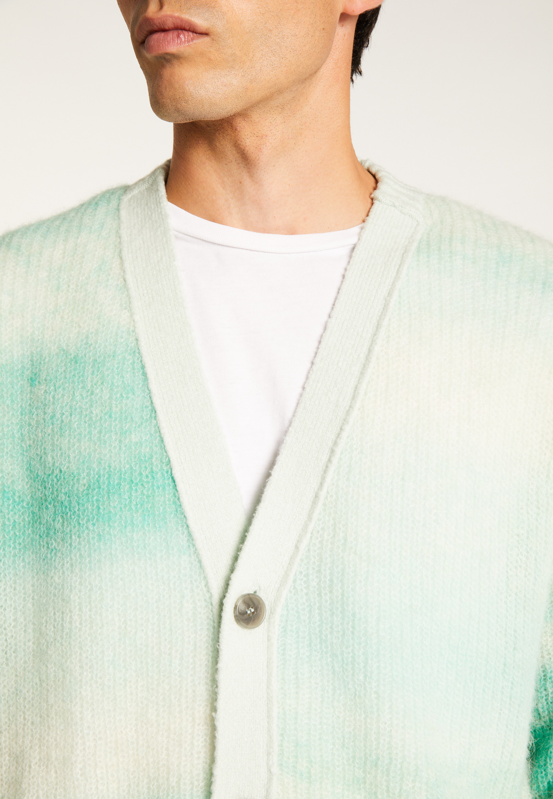 Alpaca and cotton cardigan MAISON MONTAGUT Green