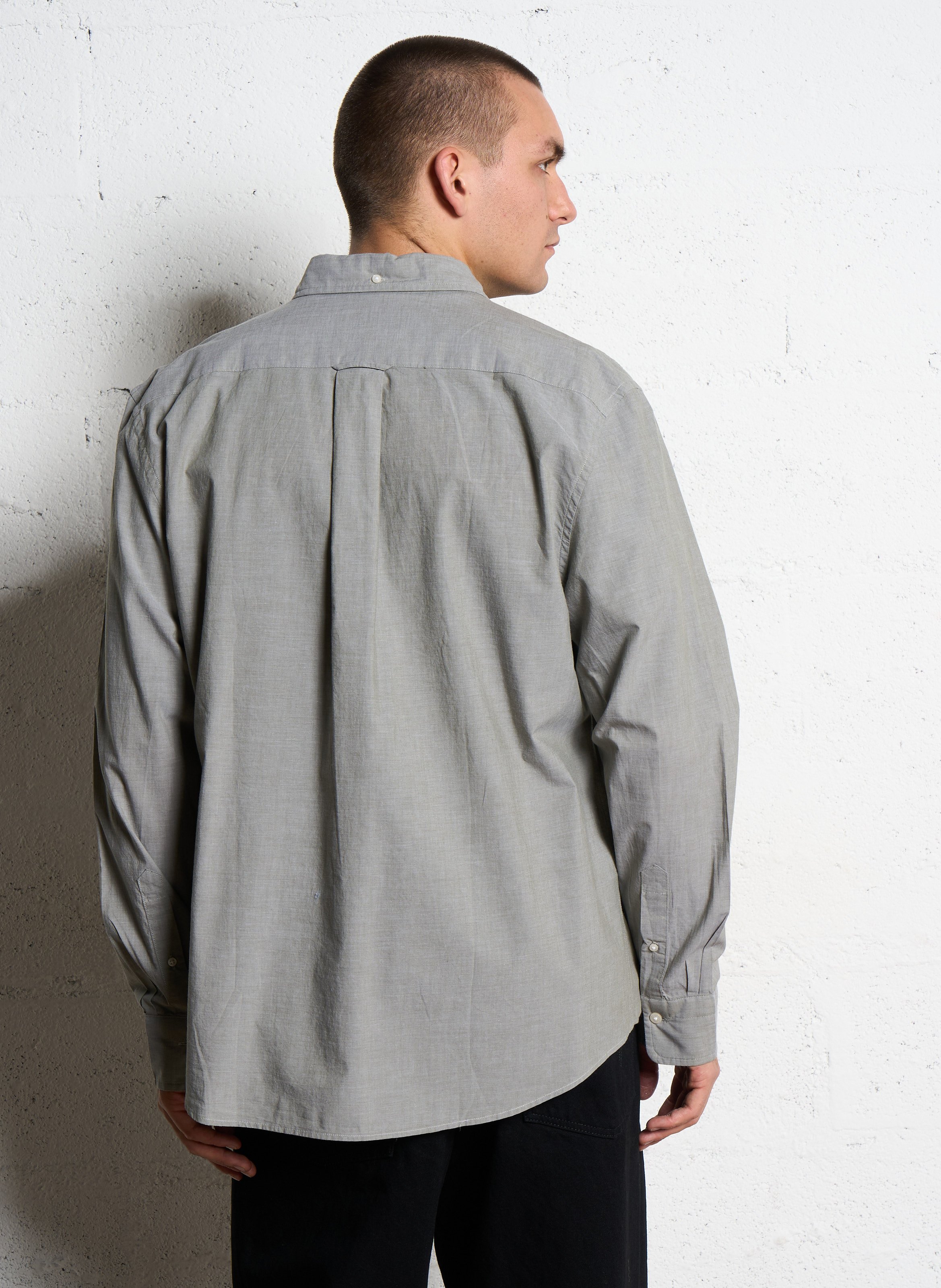 Straight-cut recycled cotton shirt with classic collar GANT Green