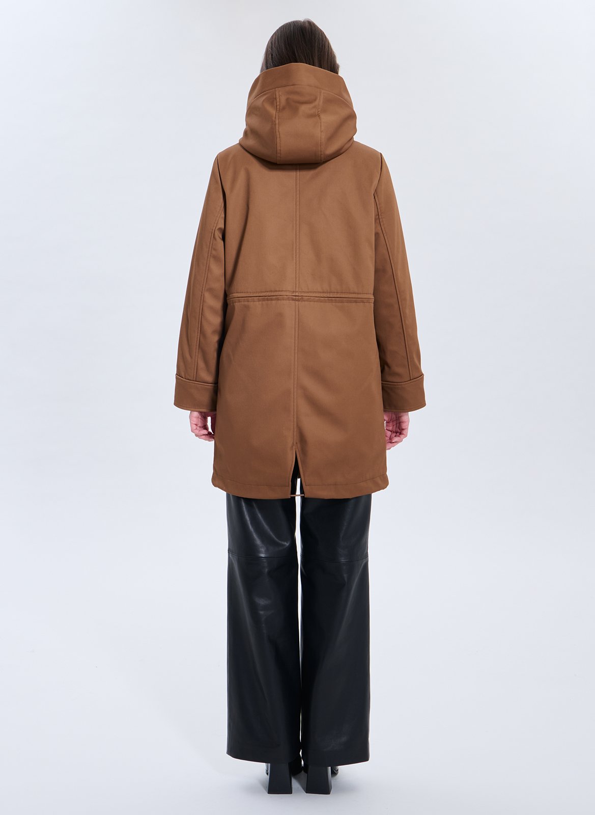 Parka mi-longue à capuche unie ZAPA Marron