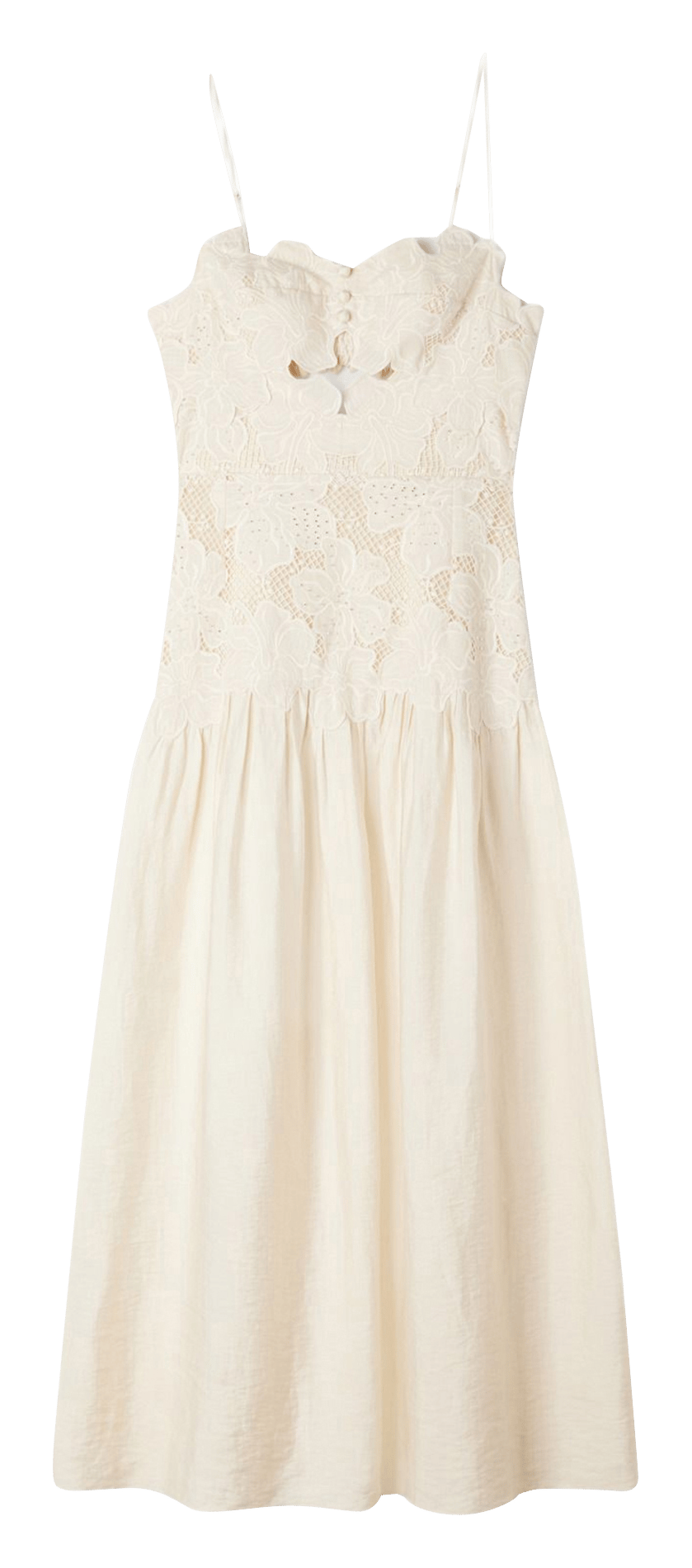 Fitted midi dress with embroideries and rhinestones SANDRO Beige