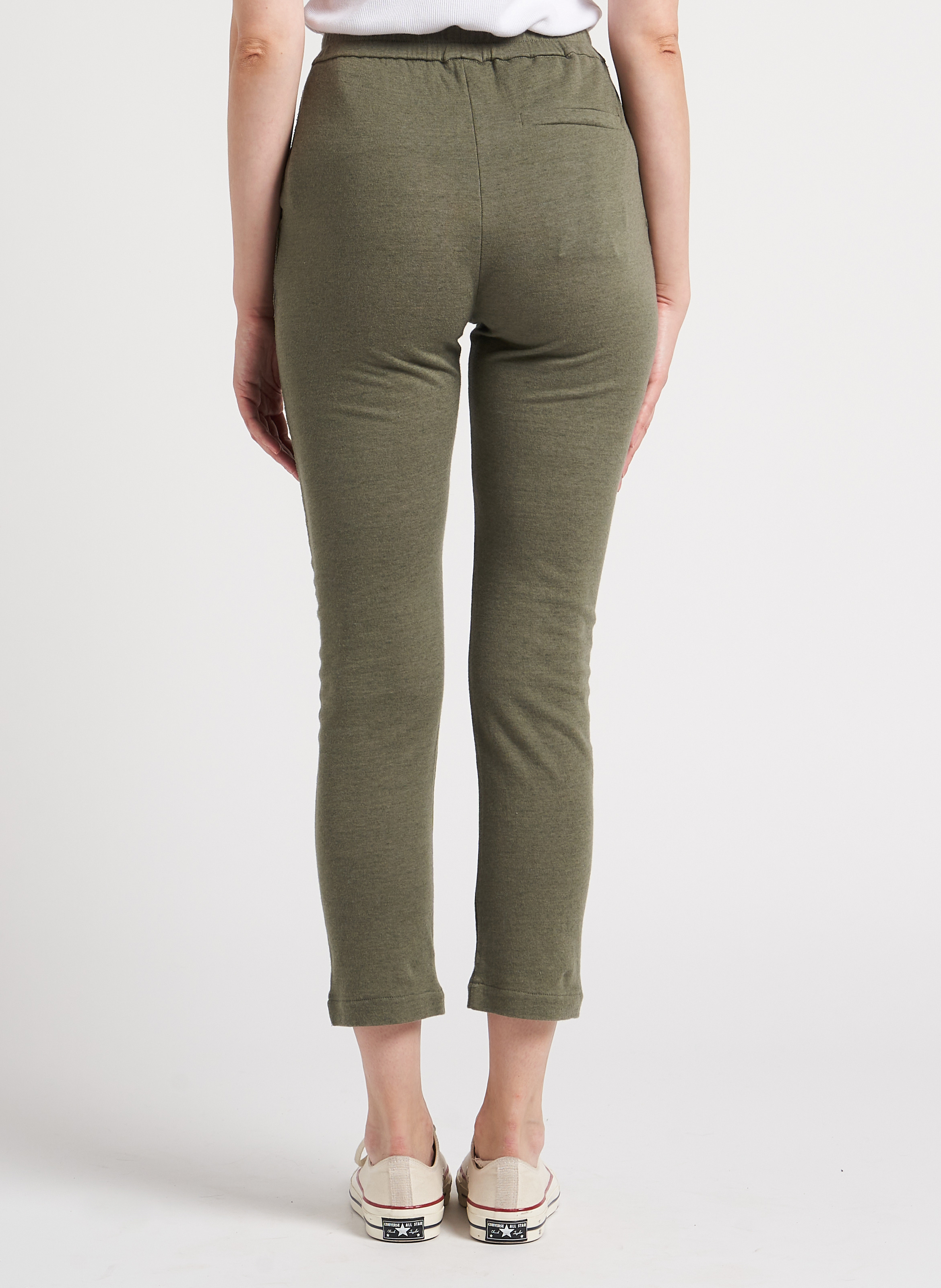 Straight-leg cotton-blend pants MAJESTIC FILATURES Green