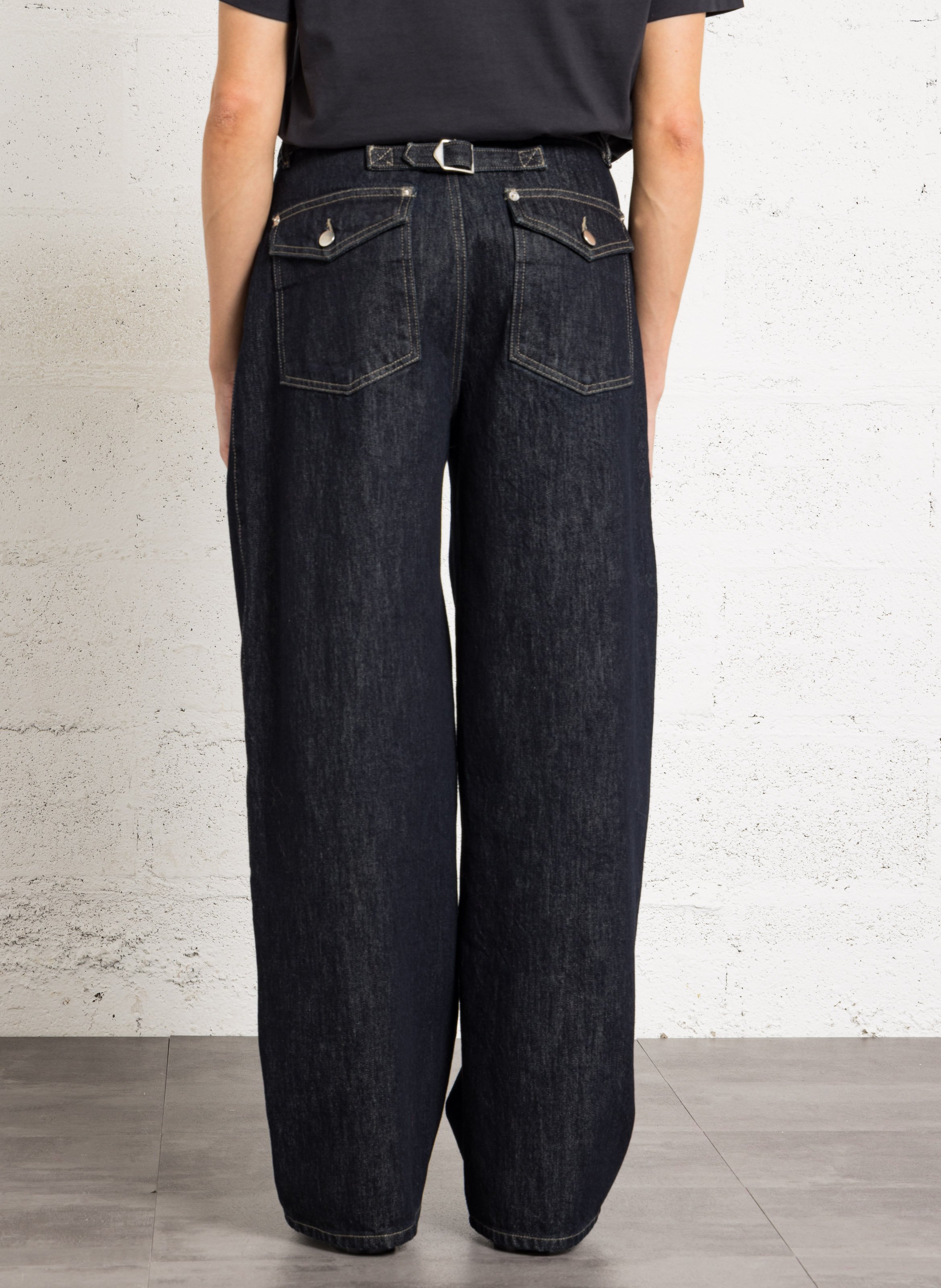 Wide leg organic cotton blend jeans SOEUR Blue