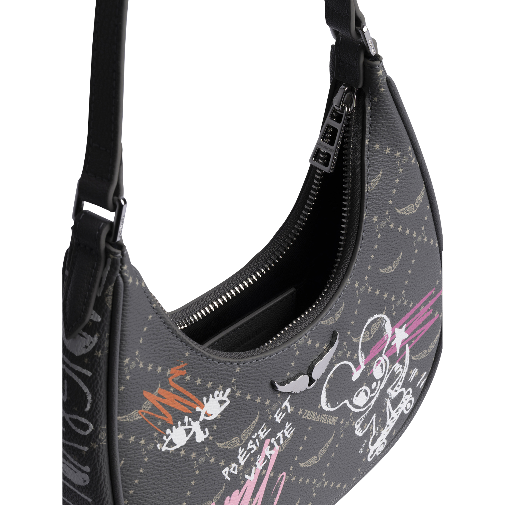 Schoudertas met print ZADIG&VOLTAIRE Grijs