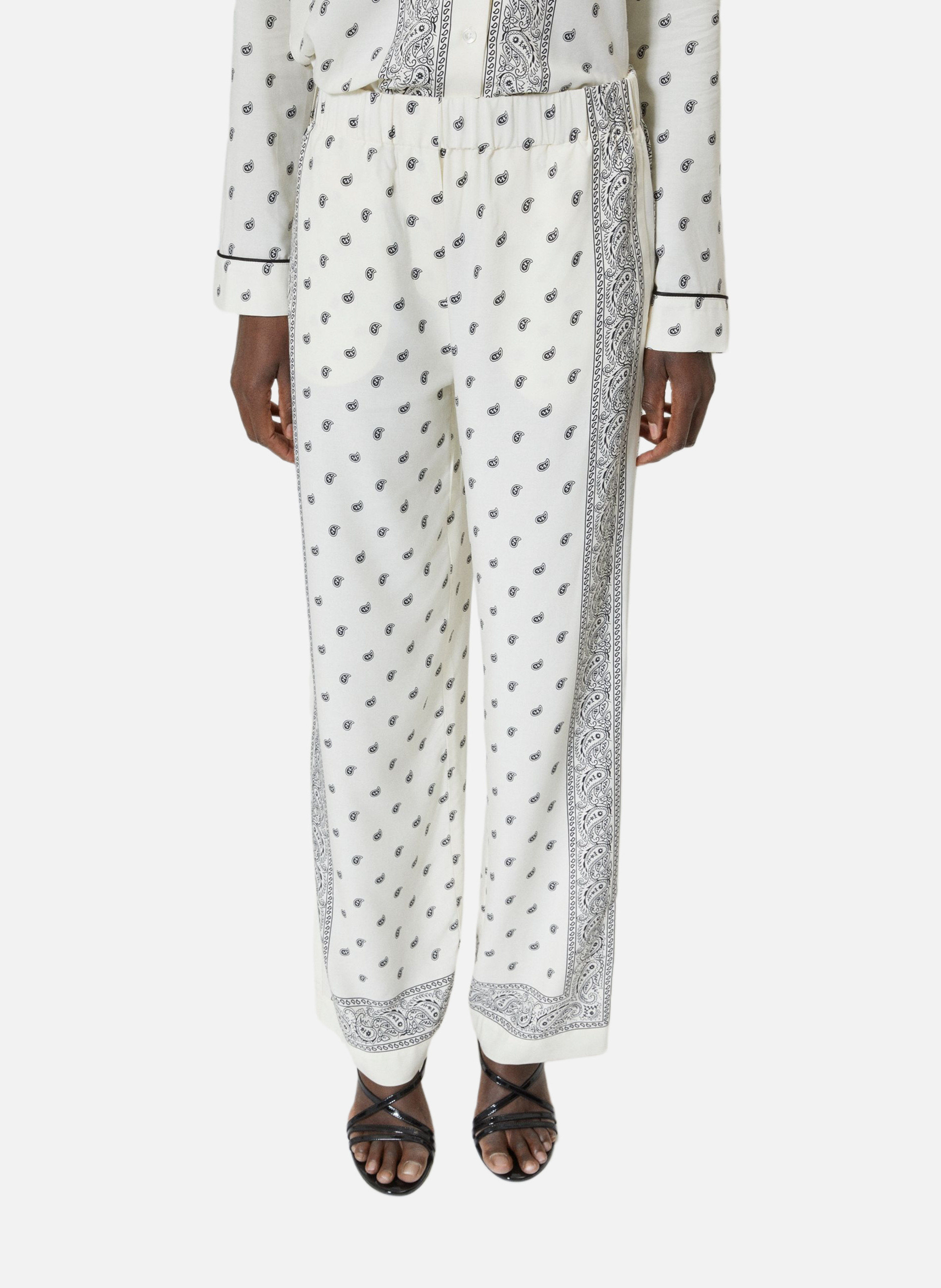Straight fluid printed bandana pants THE KOOPLES White
