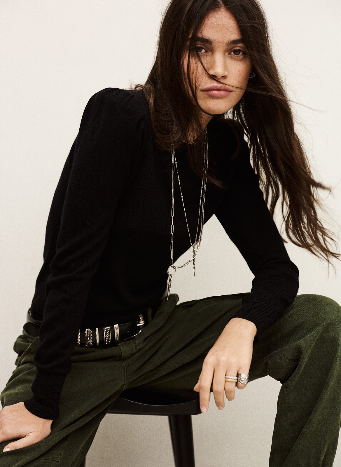 Abidjan wool round-neck sweater BA&SH Black