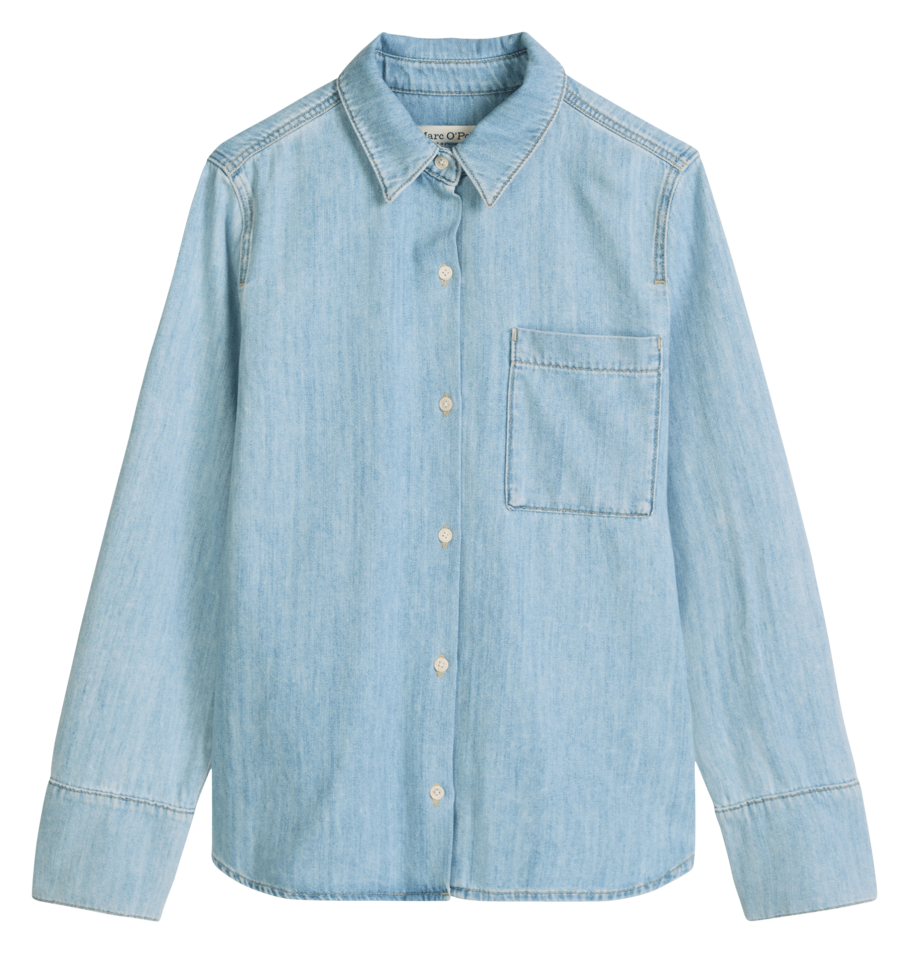 Chemise droite en denim léger MARC O'POLO Bleu