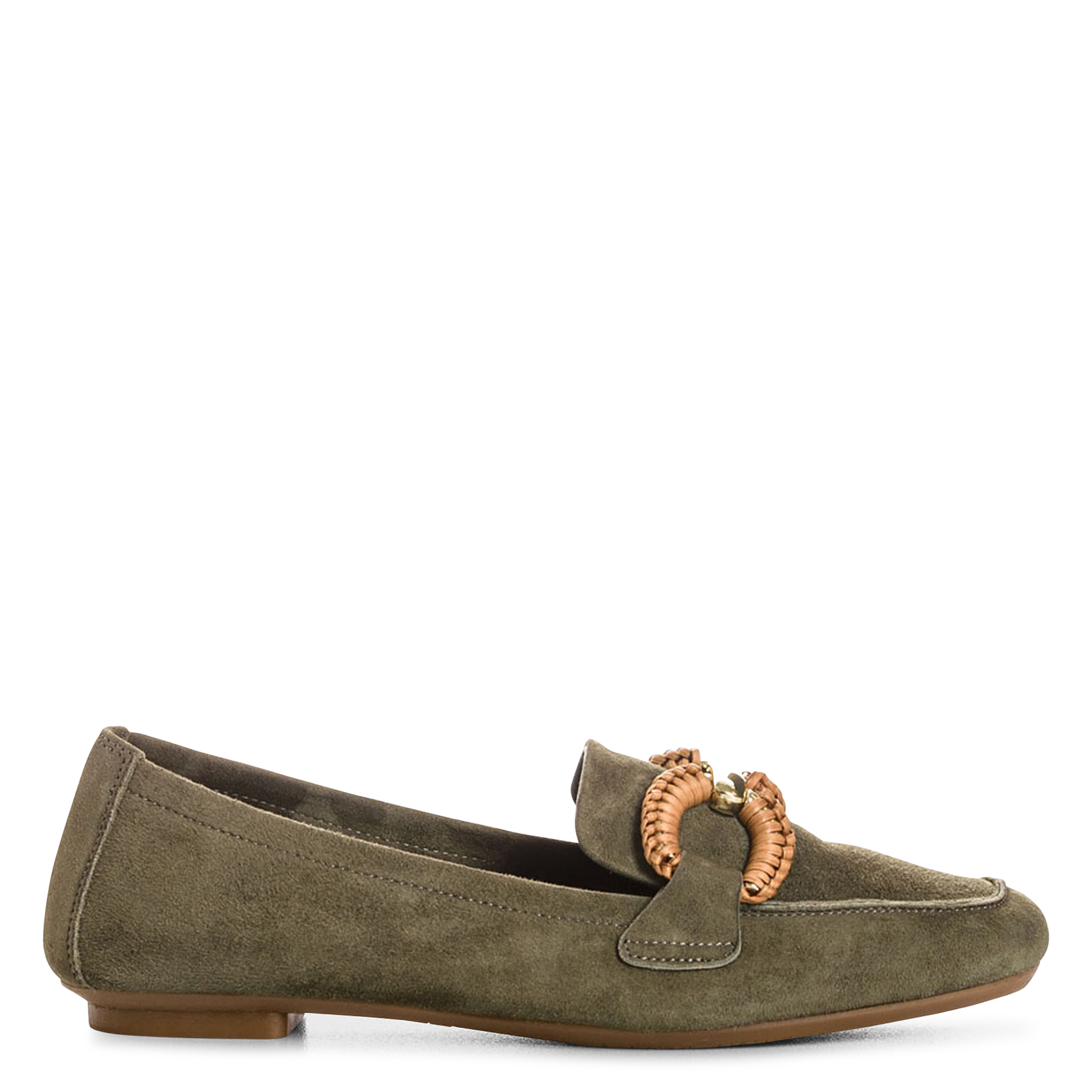 Leather loafers REQINS Khaki