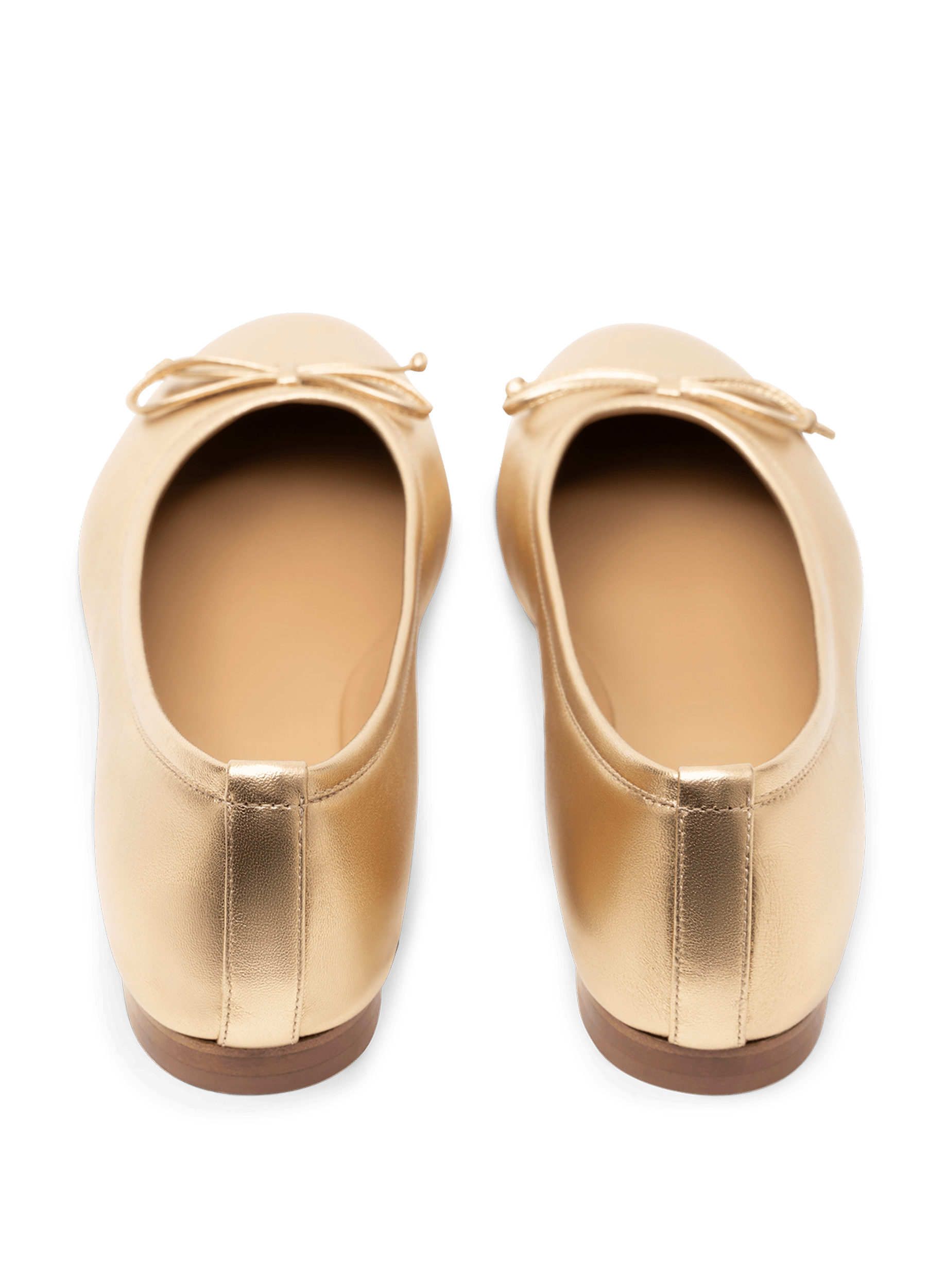 Gold metallic nappa leather ballet flats - sacchetto PARALLELE PARIS Golden
