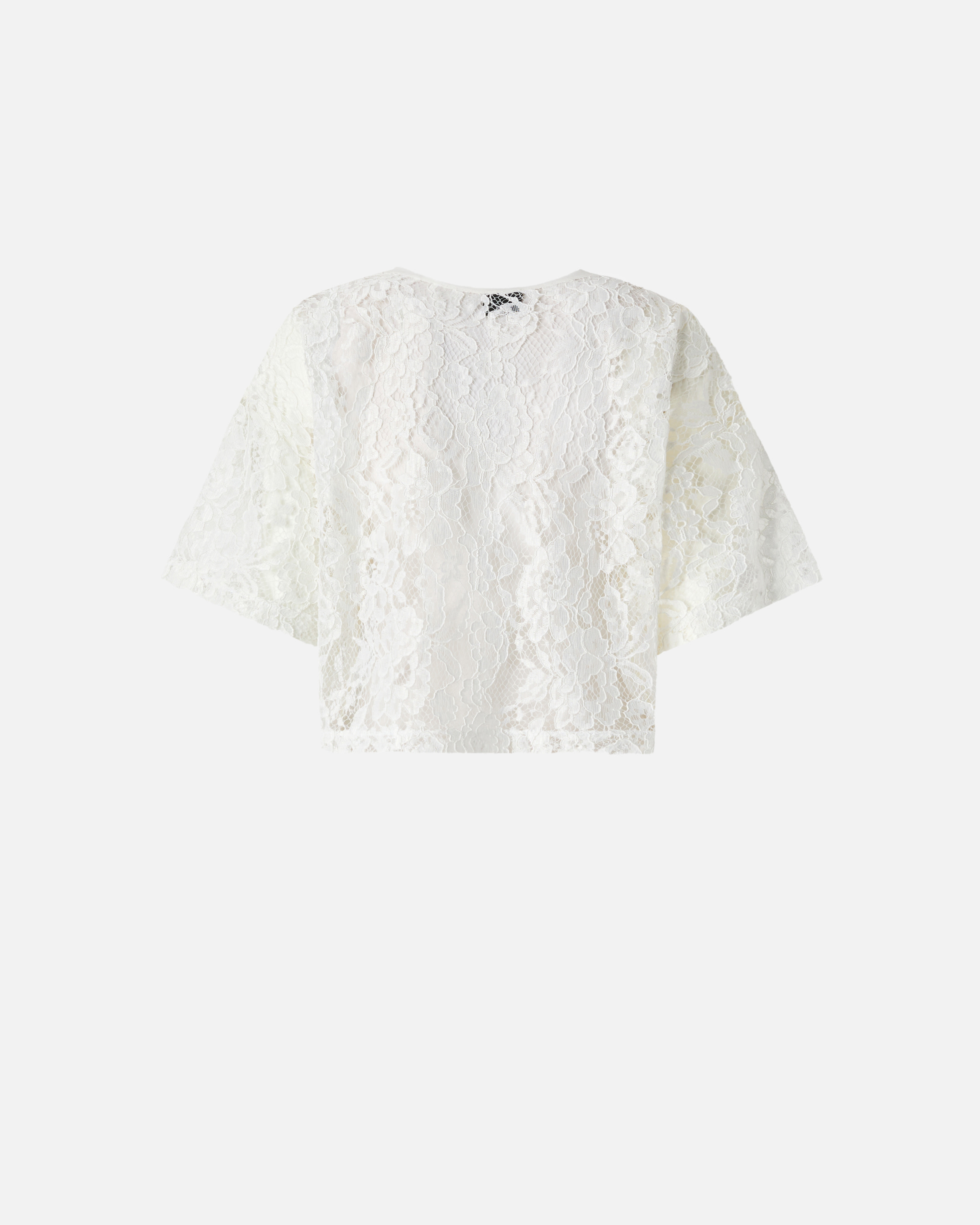 T-shirt cropped en dentelle PINKO Blanc